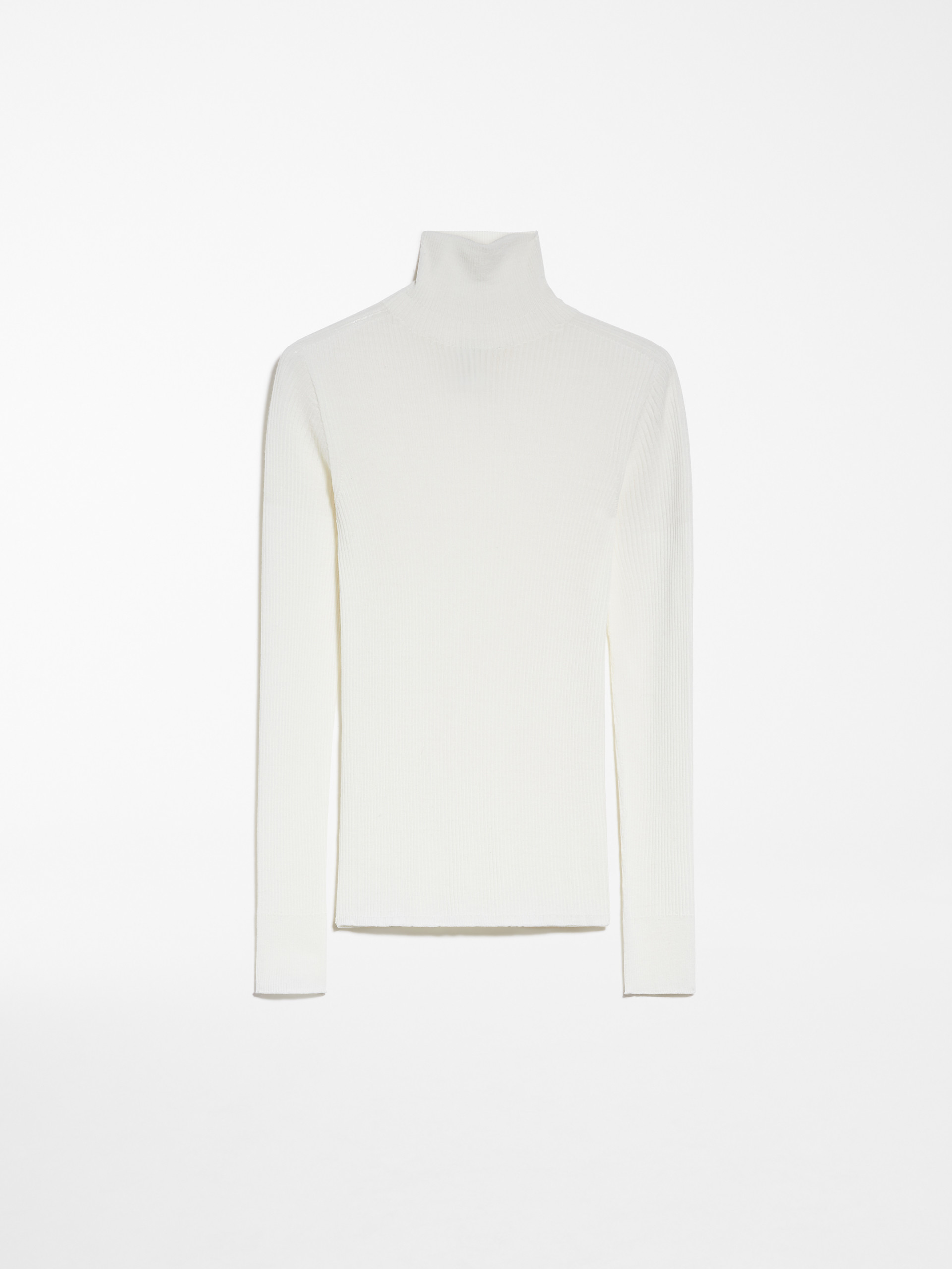 Pure virgin wool mock polo-neck sweater - OPTICAL WHITE - MAX MARA SALE