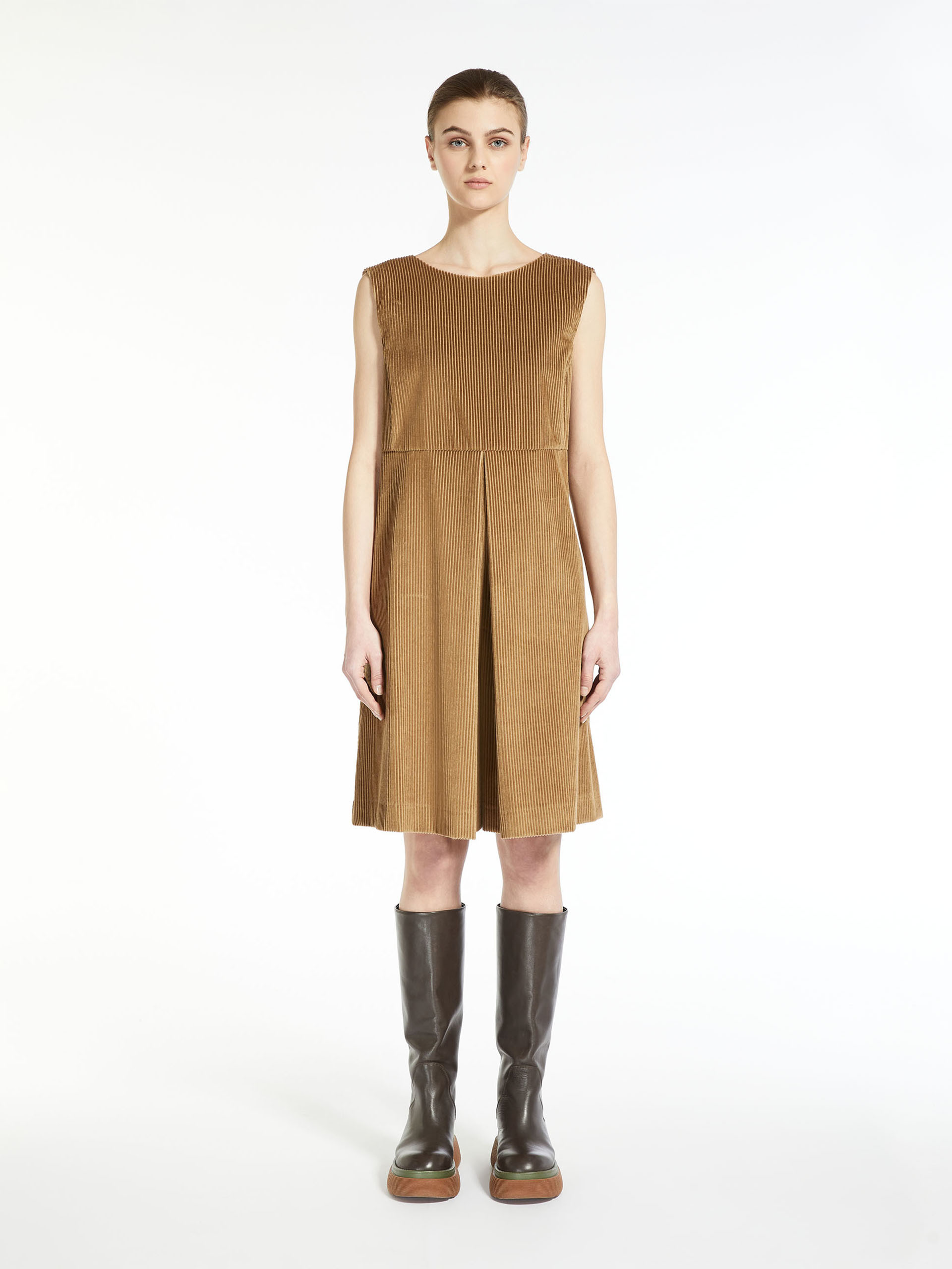 MAX MARA - Cotton velvet jumpsuit - CAMEL - MAX MARA SALE