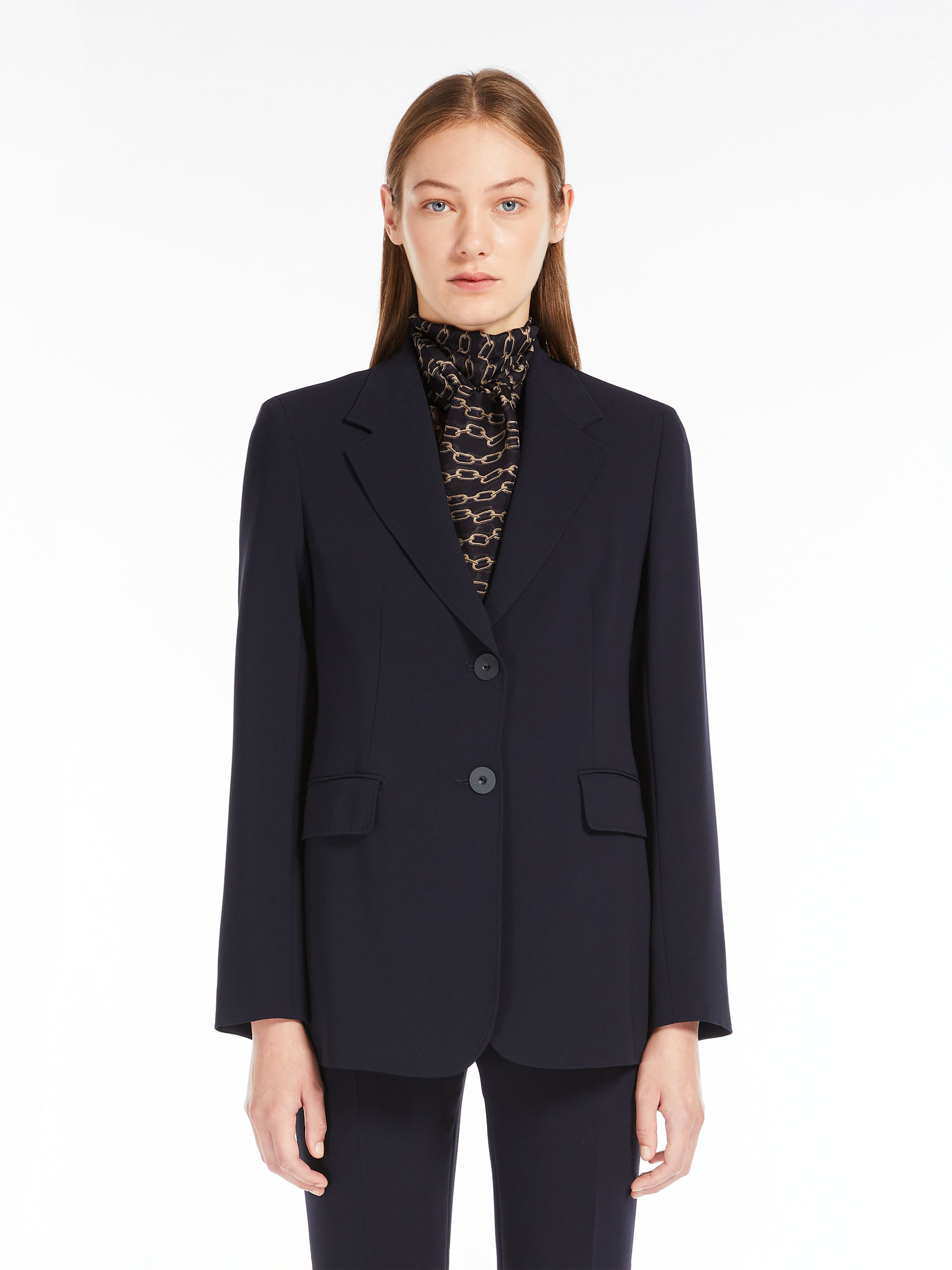MAX MARA - Single-breasted cady blazer - NAVY - MAX MARA SALE