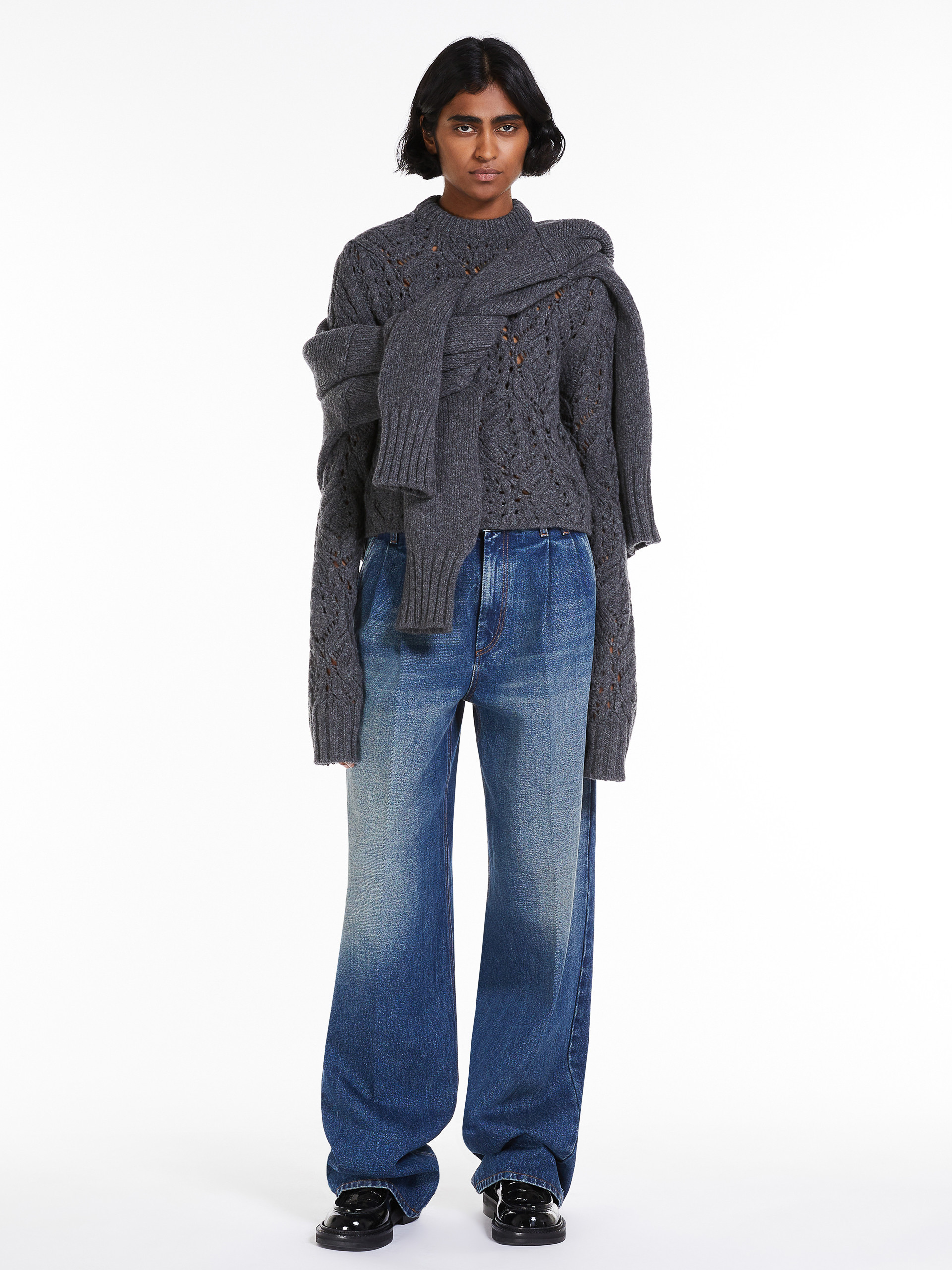 MAX MARA - Slim-fit wool-blend sweater - DARK GREY - MAX MARA SALE