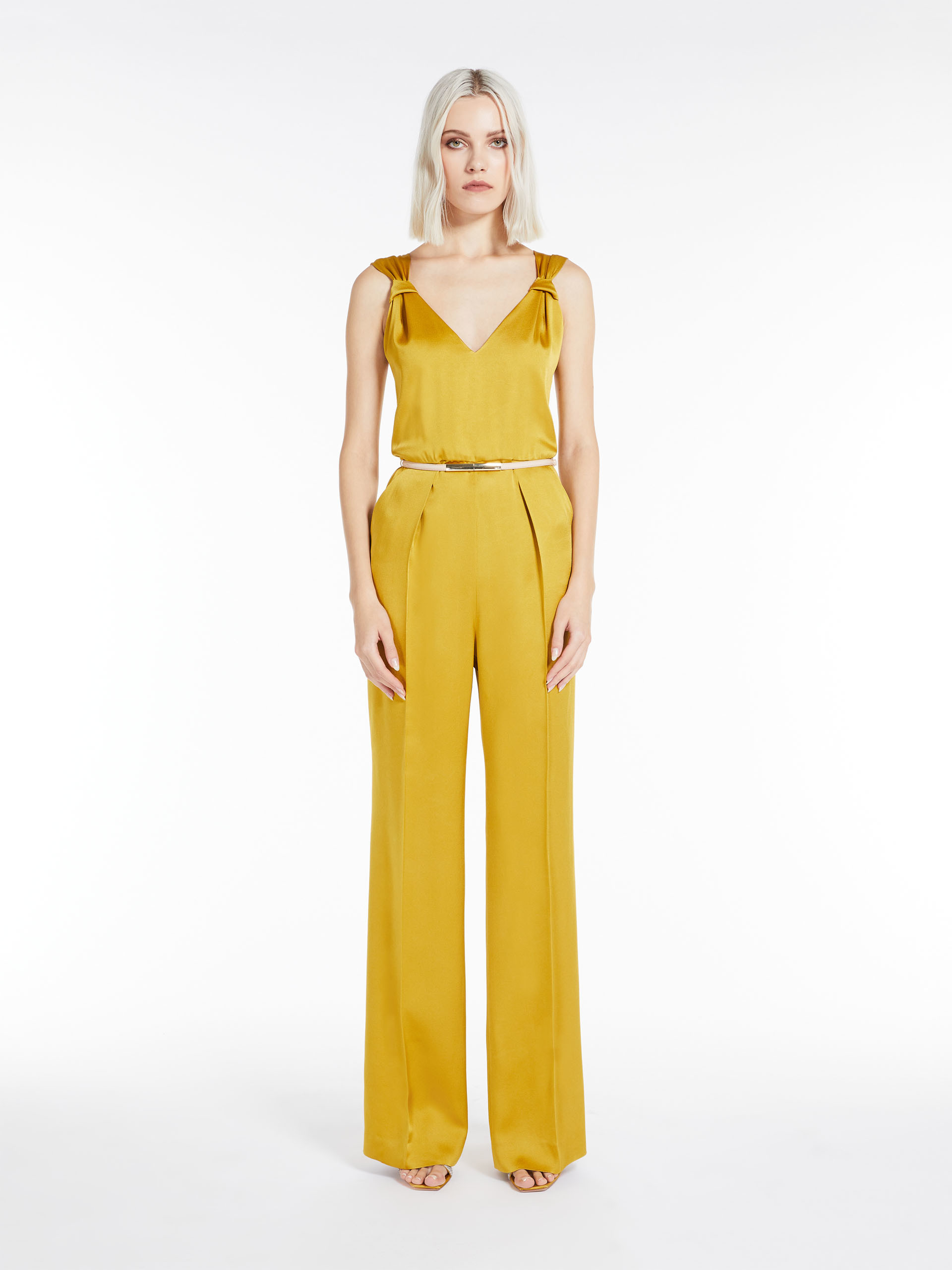 MAX MARA - Envers satin jumpsuit - OCHRE - MAX MARA SALE