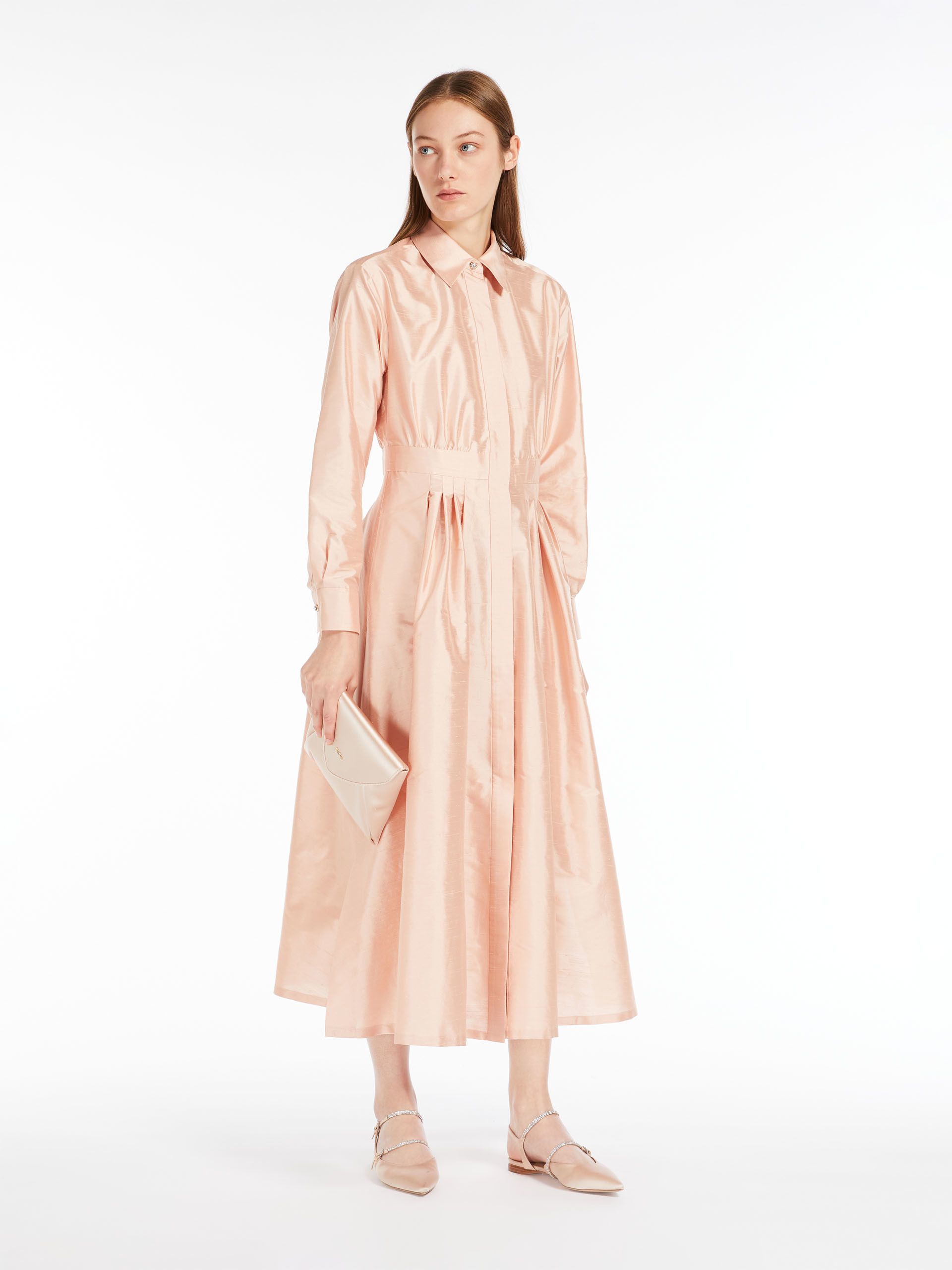 MAX MARA - Shantung shirt dress - POWDER - MAX MARA SALE