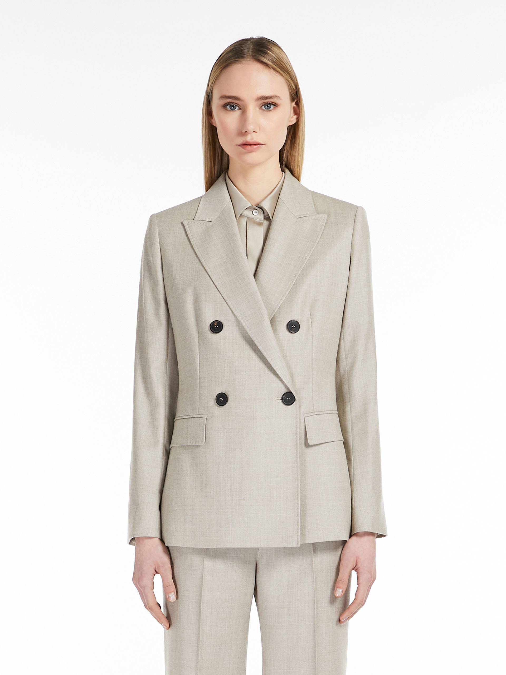 MAX MARA - Wool flannel blazer - BEIGE - MAX MARA SALE