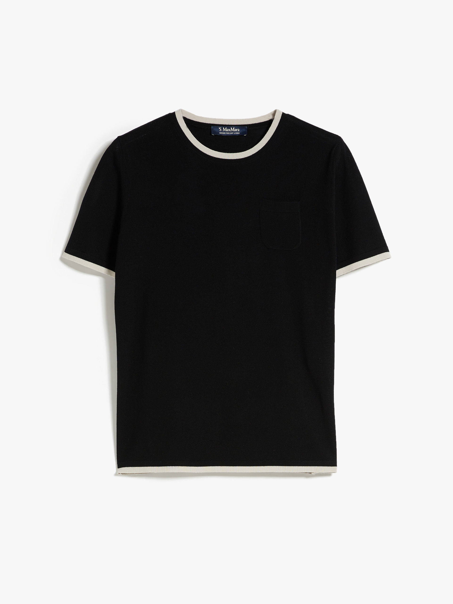 MAX MARA - Wool yarn T-shirt - BLACK - MAX MARA SALE