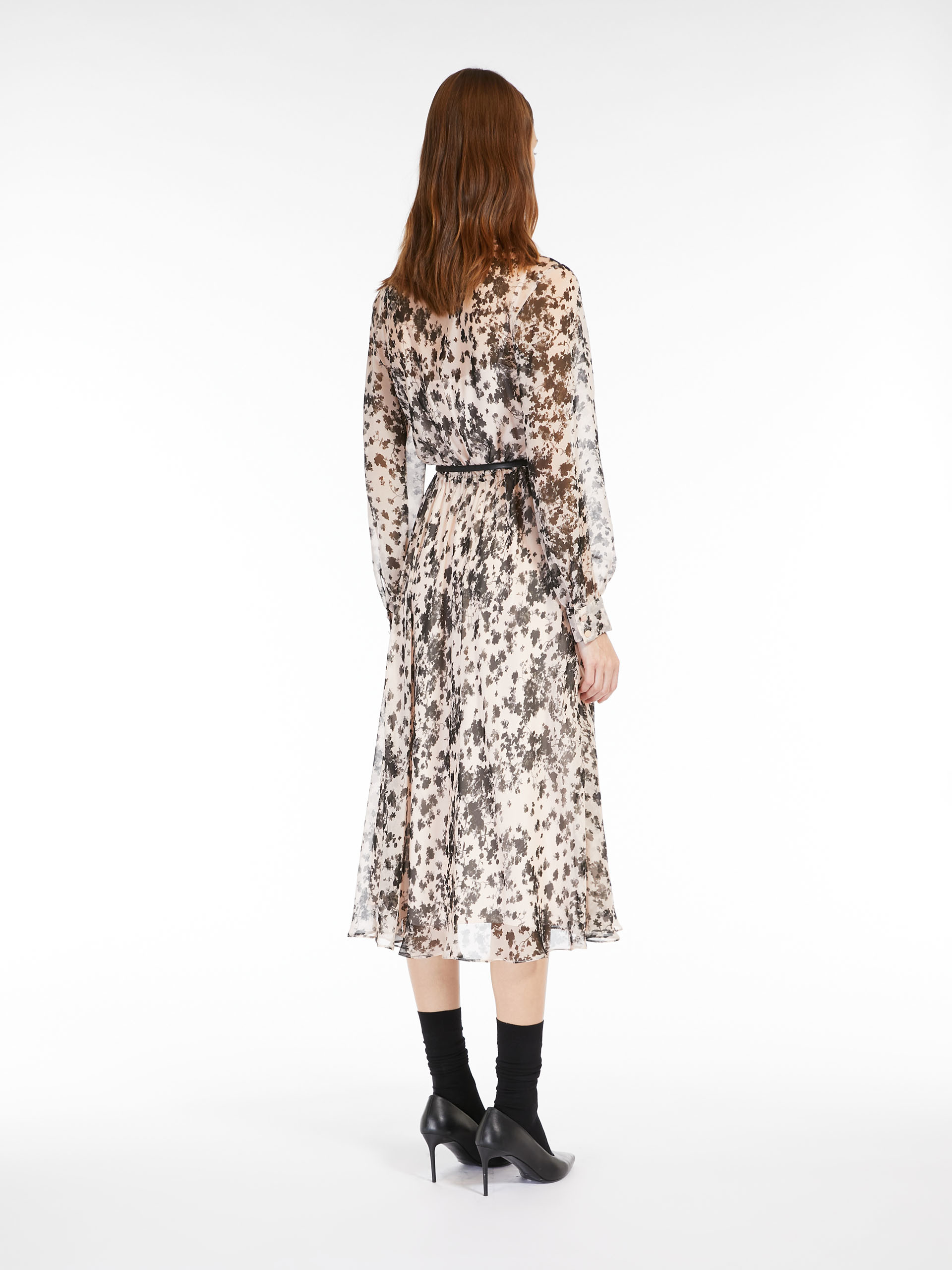 MAX MARA - Flowing, printed chiffon dress - POWDER - MAX MARA SALE