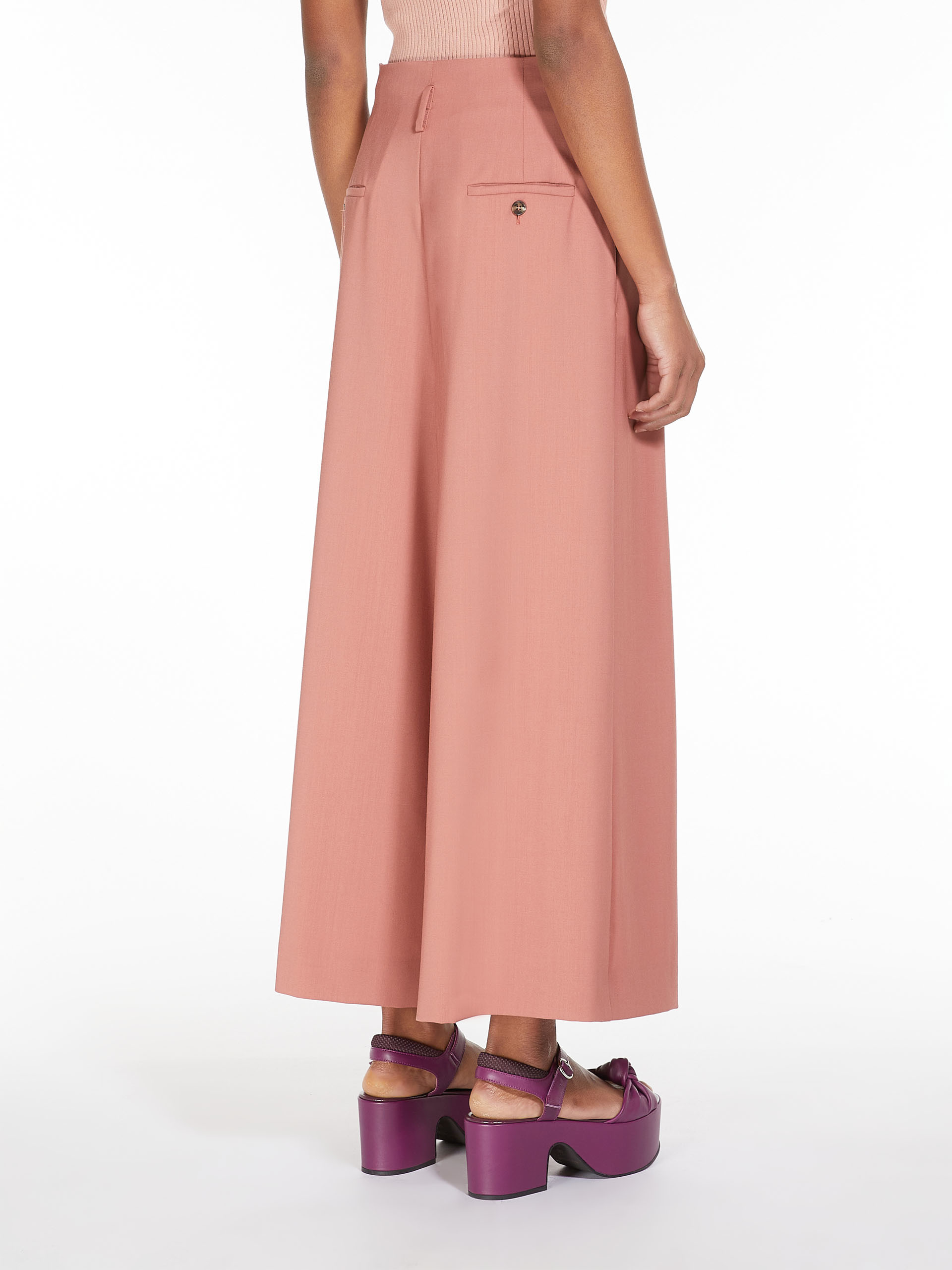 MAX MARA - Cropped trousers in stretch wool - TERRA COTTA - MAX MARA SALE