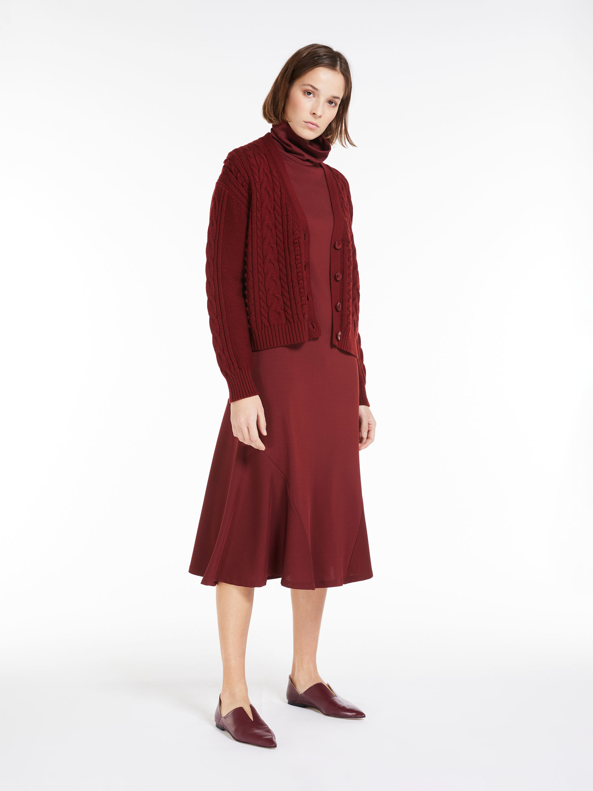 MAX MARA - Wool yarn cardigan - BRICK RED - MAX MARA SALE