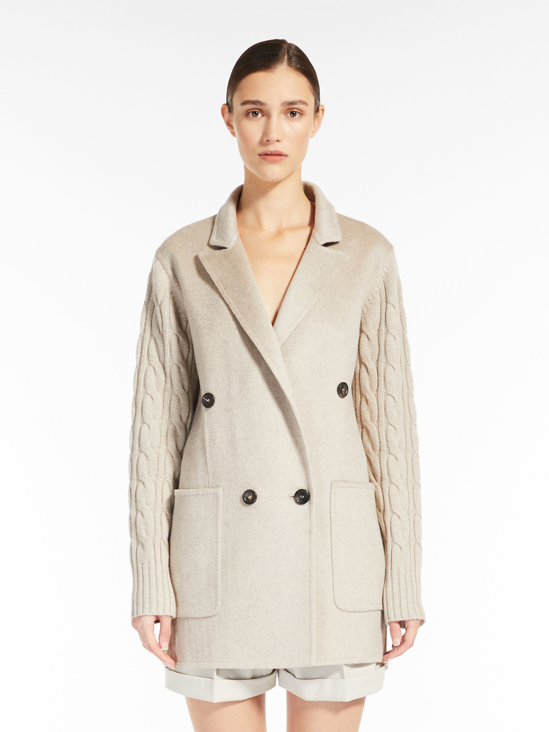 MAX MARA - Double-breasted wool and cashmere jacket - BEIGE - MAX MARA SALE