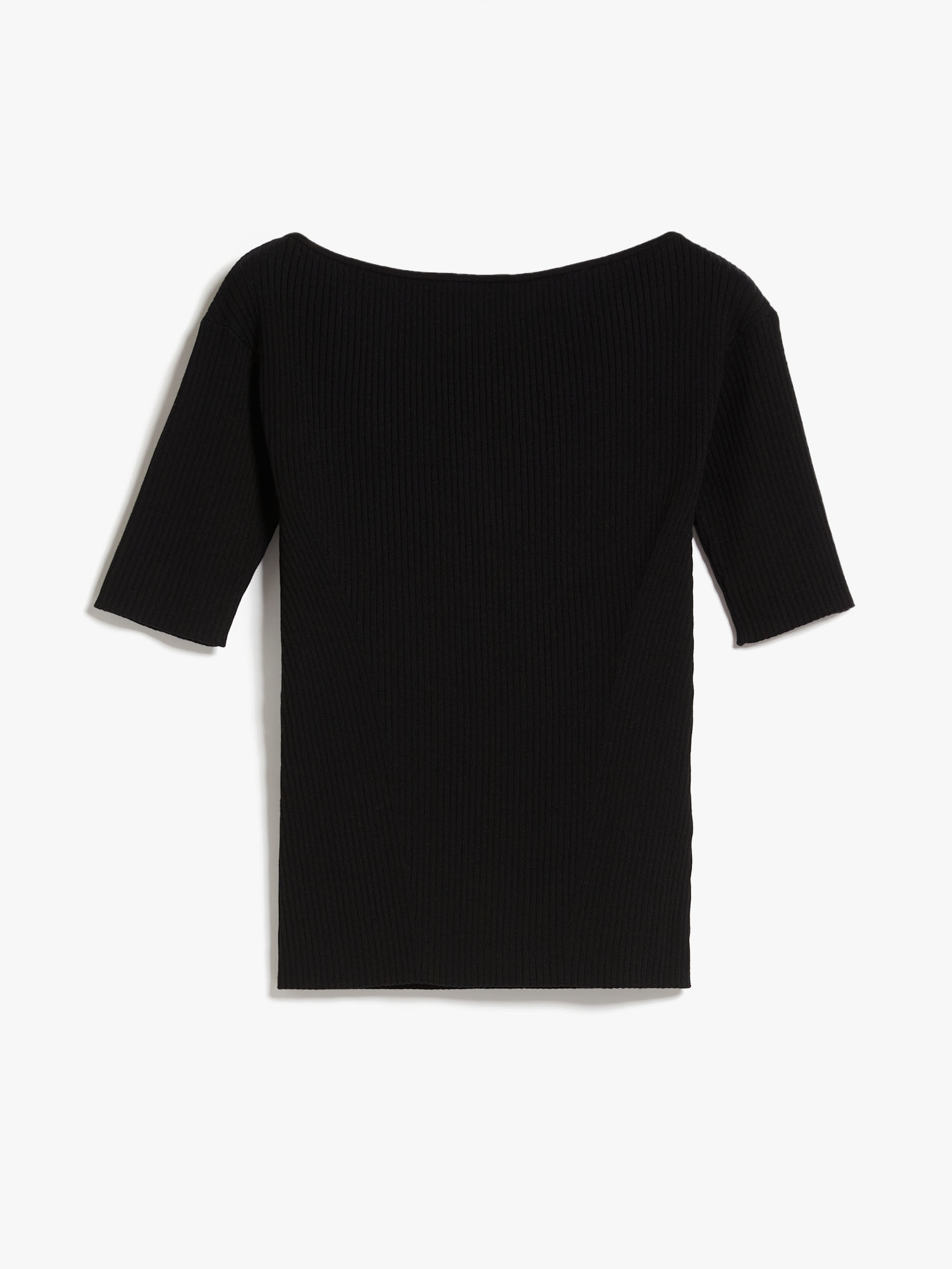 MAX MARA - Knit top in ribbed viscose yarn - BLACK - MAX MARA SALE