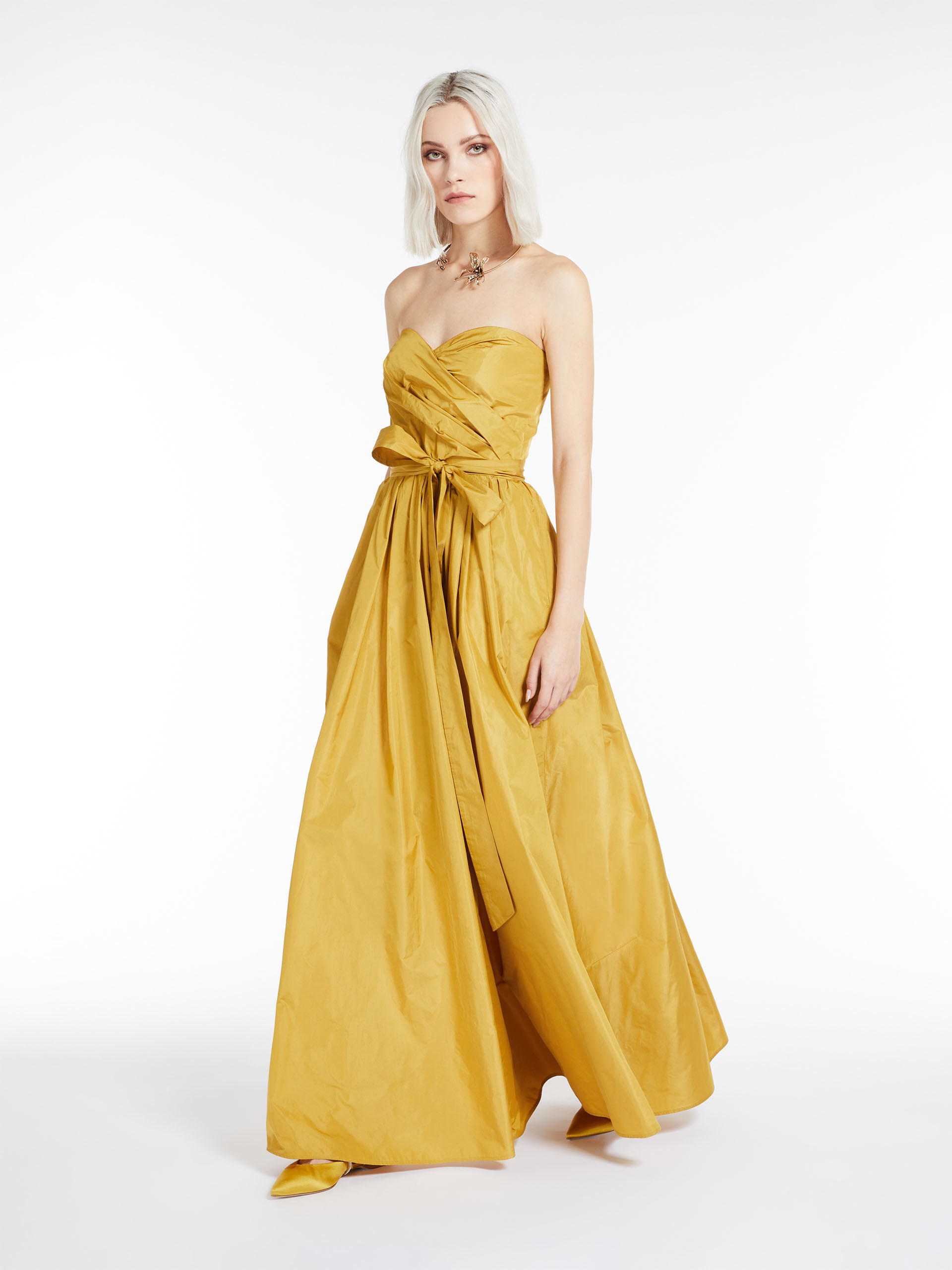 MAX MARA - Taffeta bustier dress - OCHRE - MAX MARA SALE