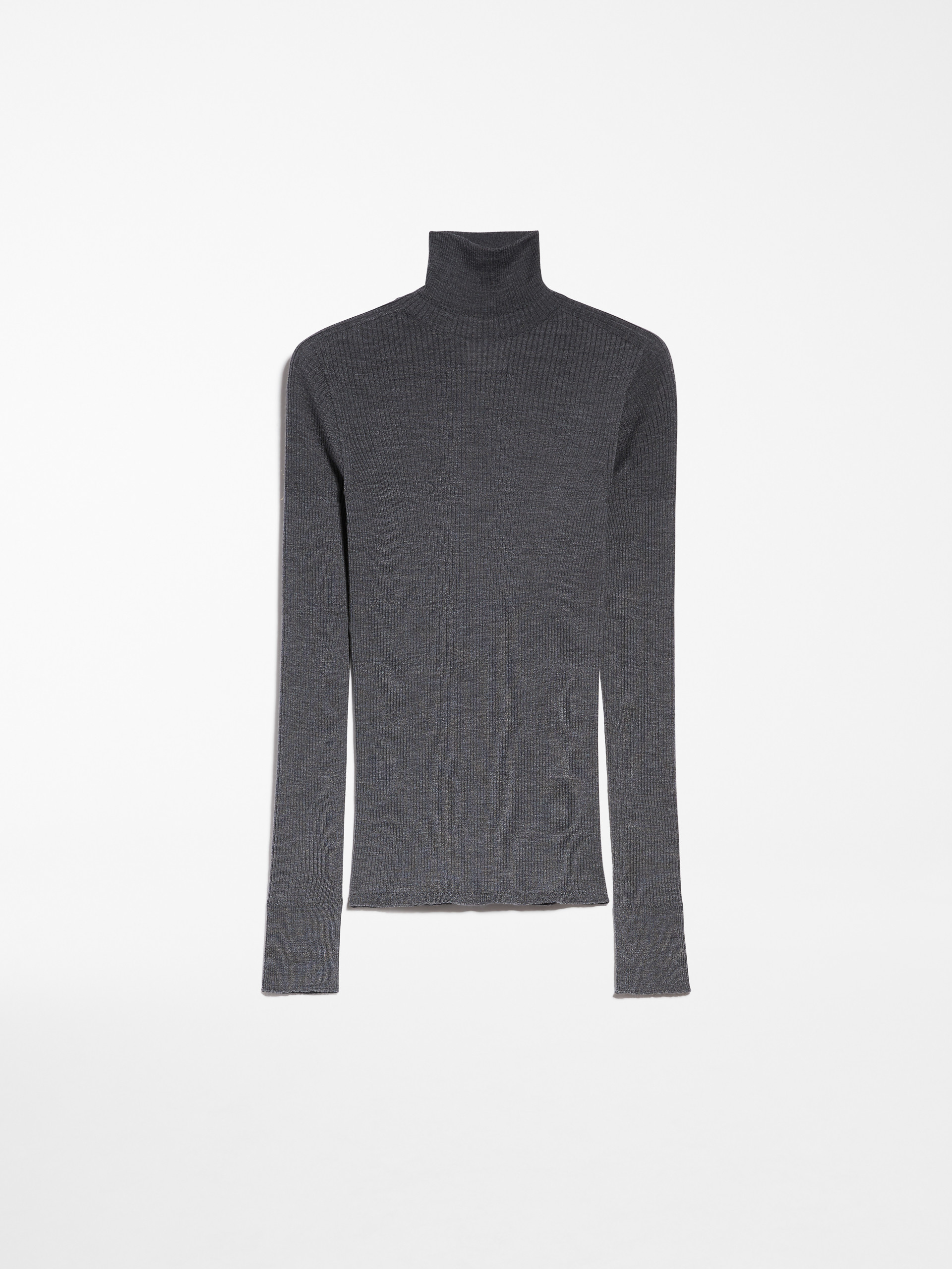 Pure virgin wool mock polo-neck sweater - LIGHT GREY - MAX MARA SALE