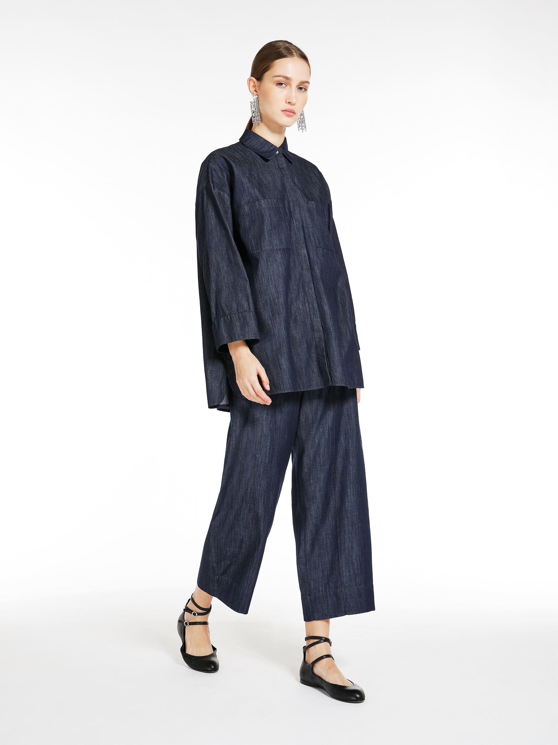 MAX MARA - Cotton denim shirt - NAVY - MAX MARA SALE