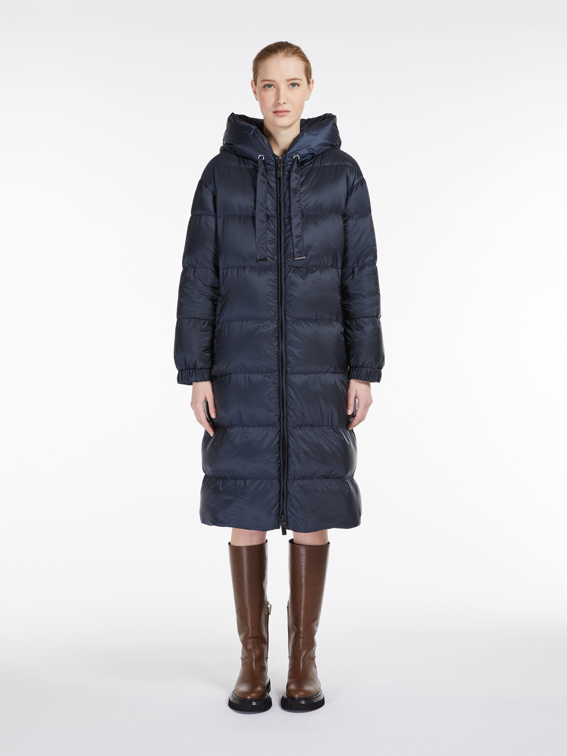 MAX MARA - Long parka in water-resistant canvas - MIDNIGHTBLUE - MAX MARA SALE