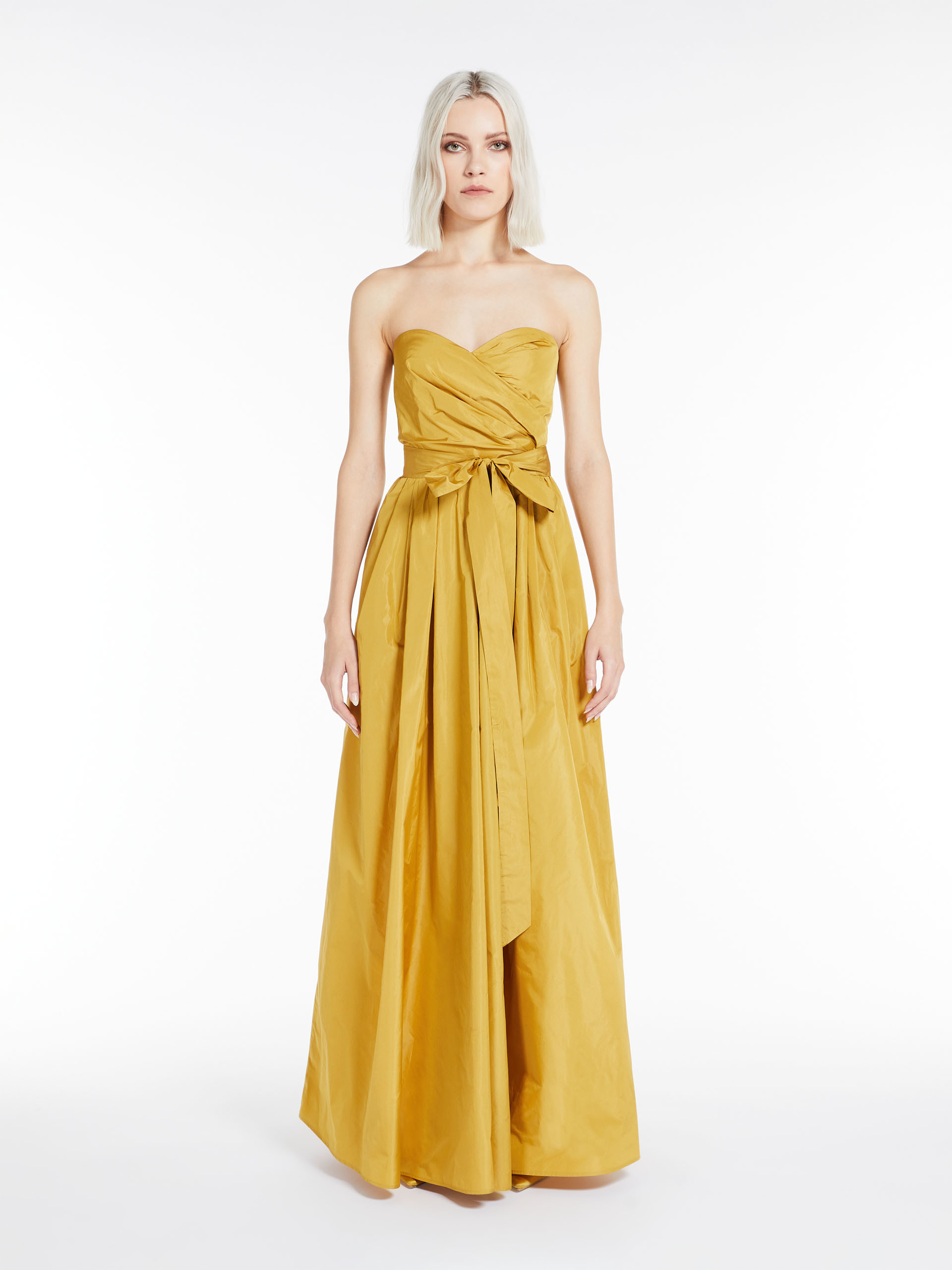 MAX MARA - Taffeta bustier dress - OCHRE - MAX MARA SALE