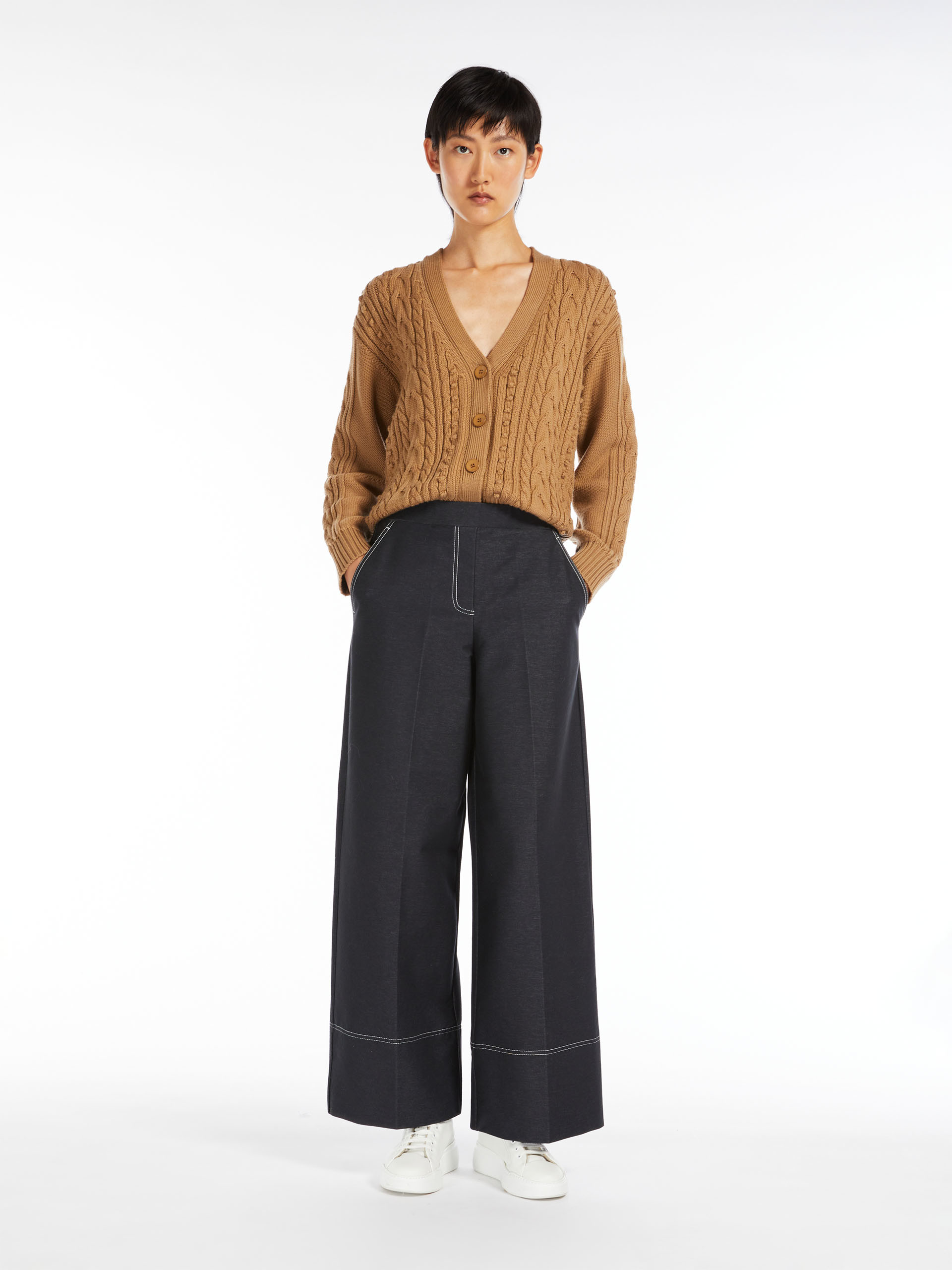 MAX MARA - Wool yarn cardigan - CAMEL - MAX MARA SALE