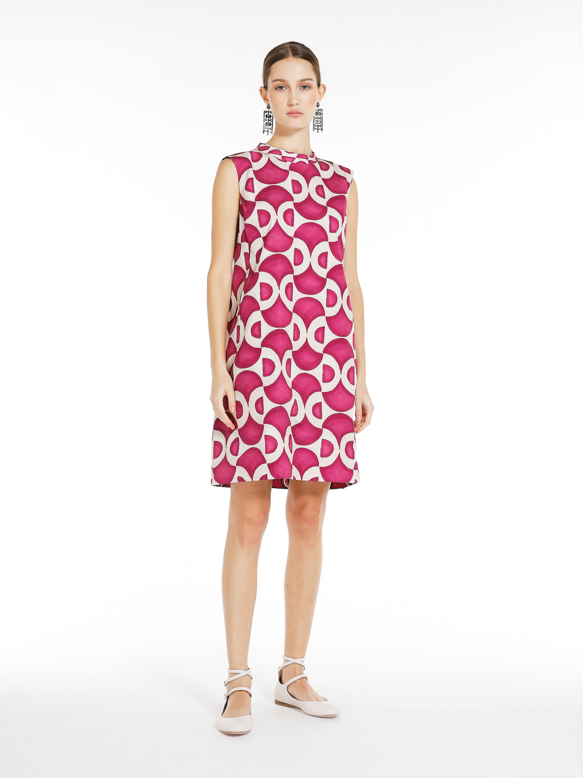 MAX MARA - Reversible printed poplin dress - FUCHSIA - MAX MARA SALE