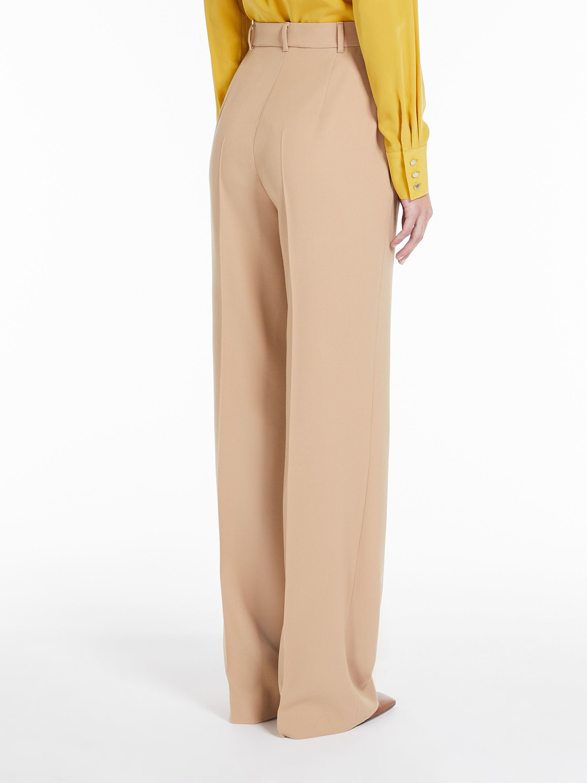 MAX MARA - Long wool crepe trousers - CAMEL - MAX MARA SALE