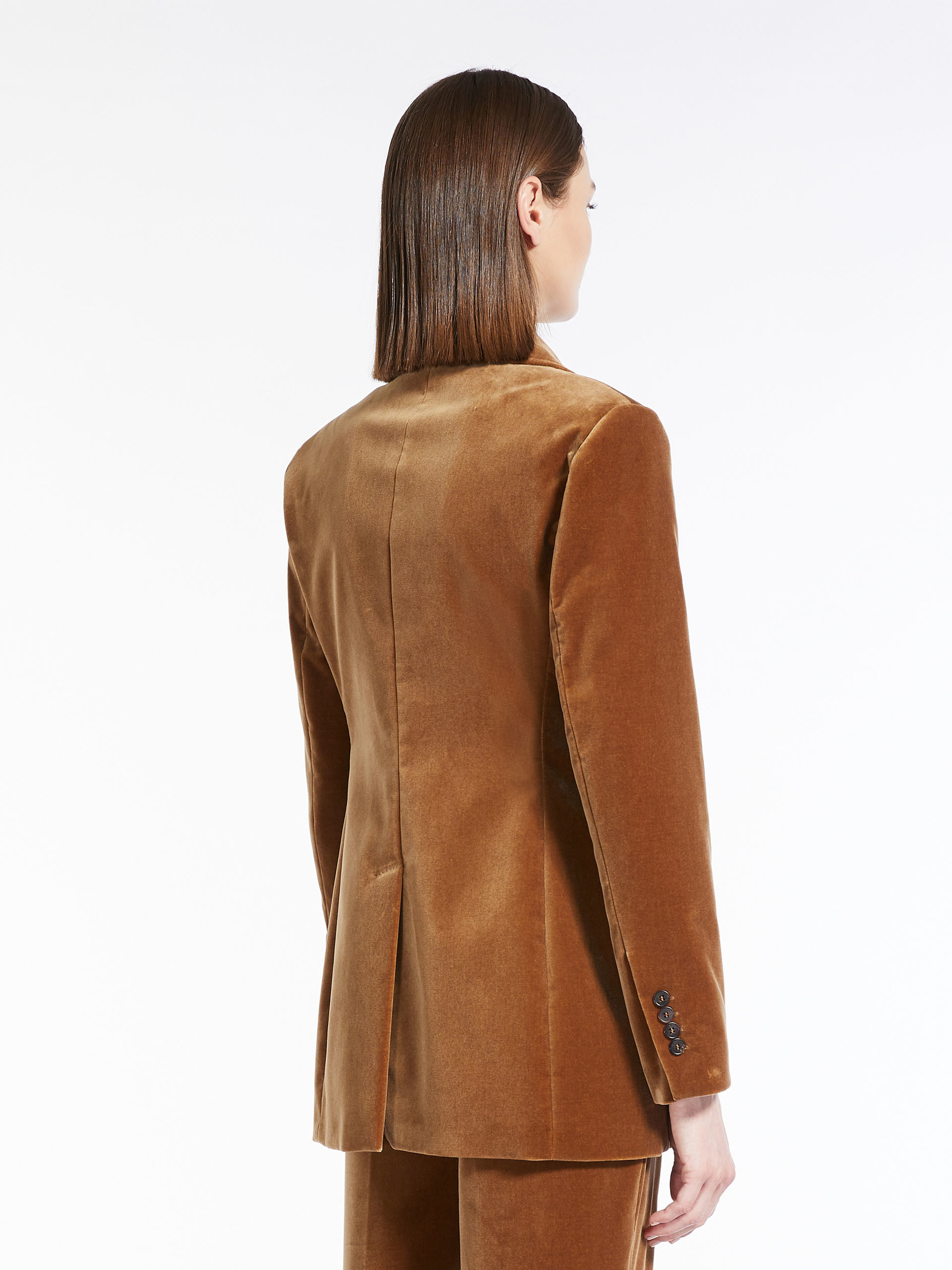 MAX MARA - Cotton velvet blazer - CAMEL - MAX MARA SALE