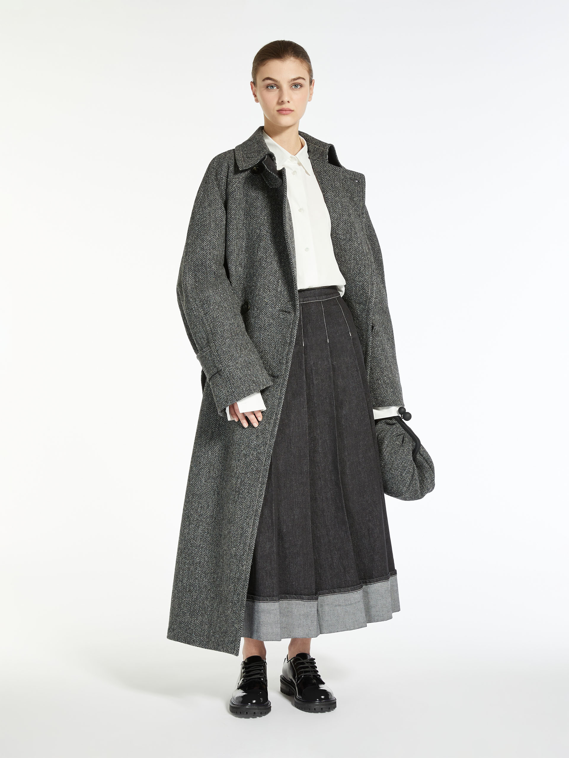 MAX MARA - Harris Tweed coat - DARK GREY - MAX MARA SALE
