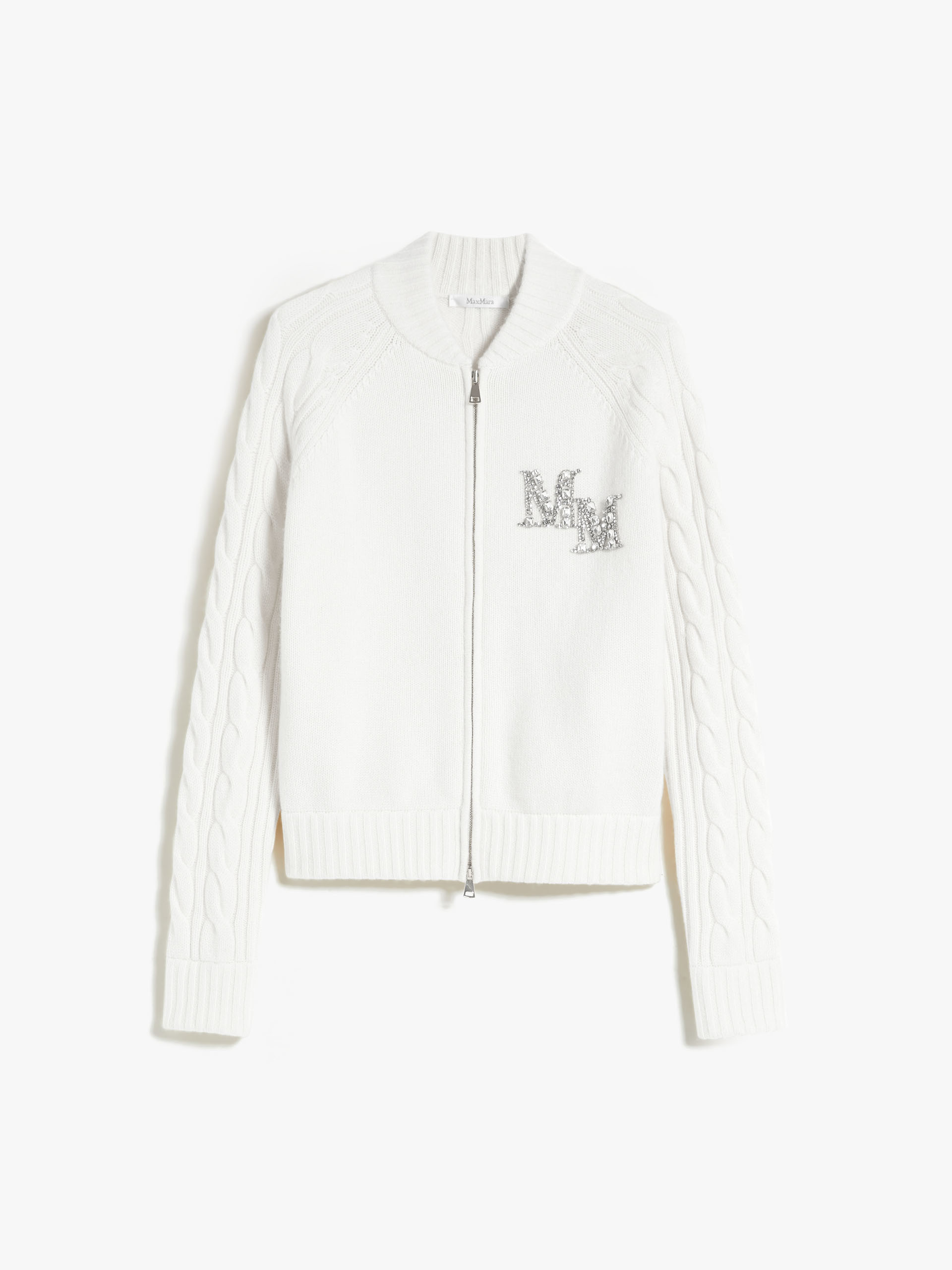 MAX MARA - Wool and cashmere bomber jacket - WHITE - MAX MARA SALE