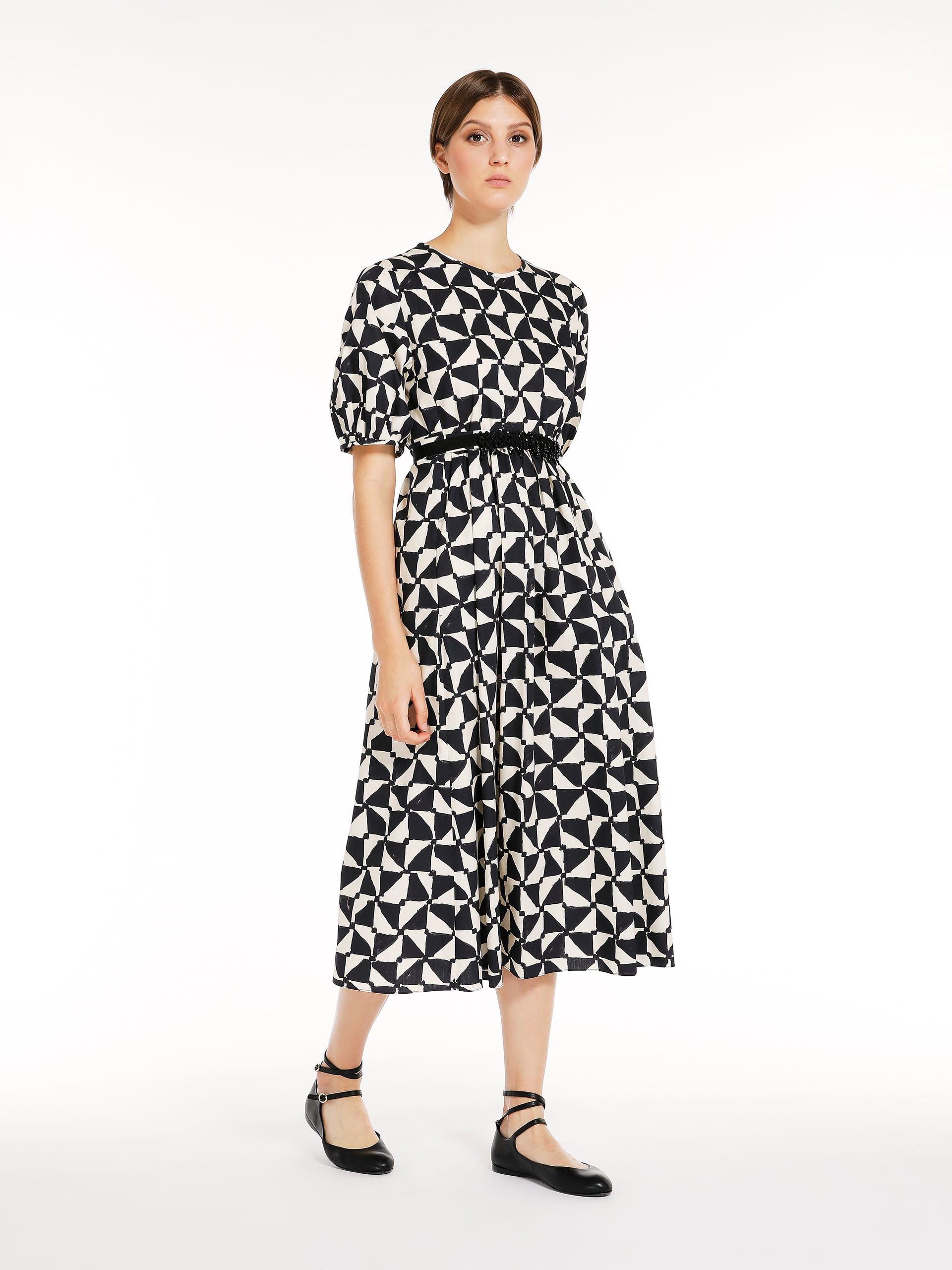 MAX MARA - Printed poplin dress - MIDNIGHTBLUE - MAX MARA SALE