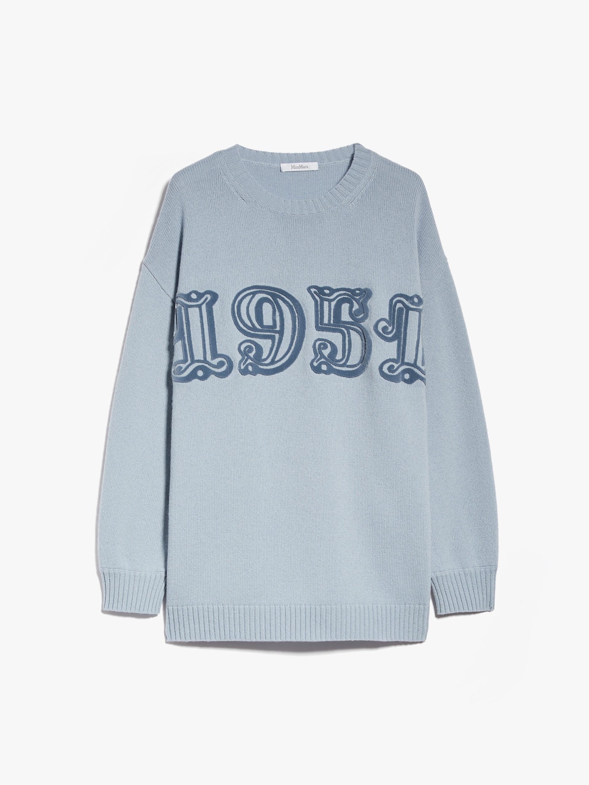 MAX MARA - Wool and cashmere monogram pullover - LIGHT BLUE - MAX MARA SALE