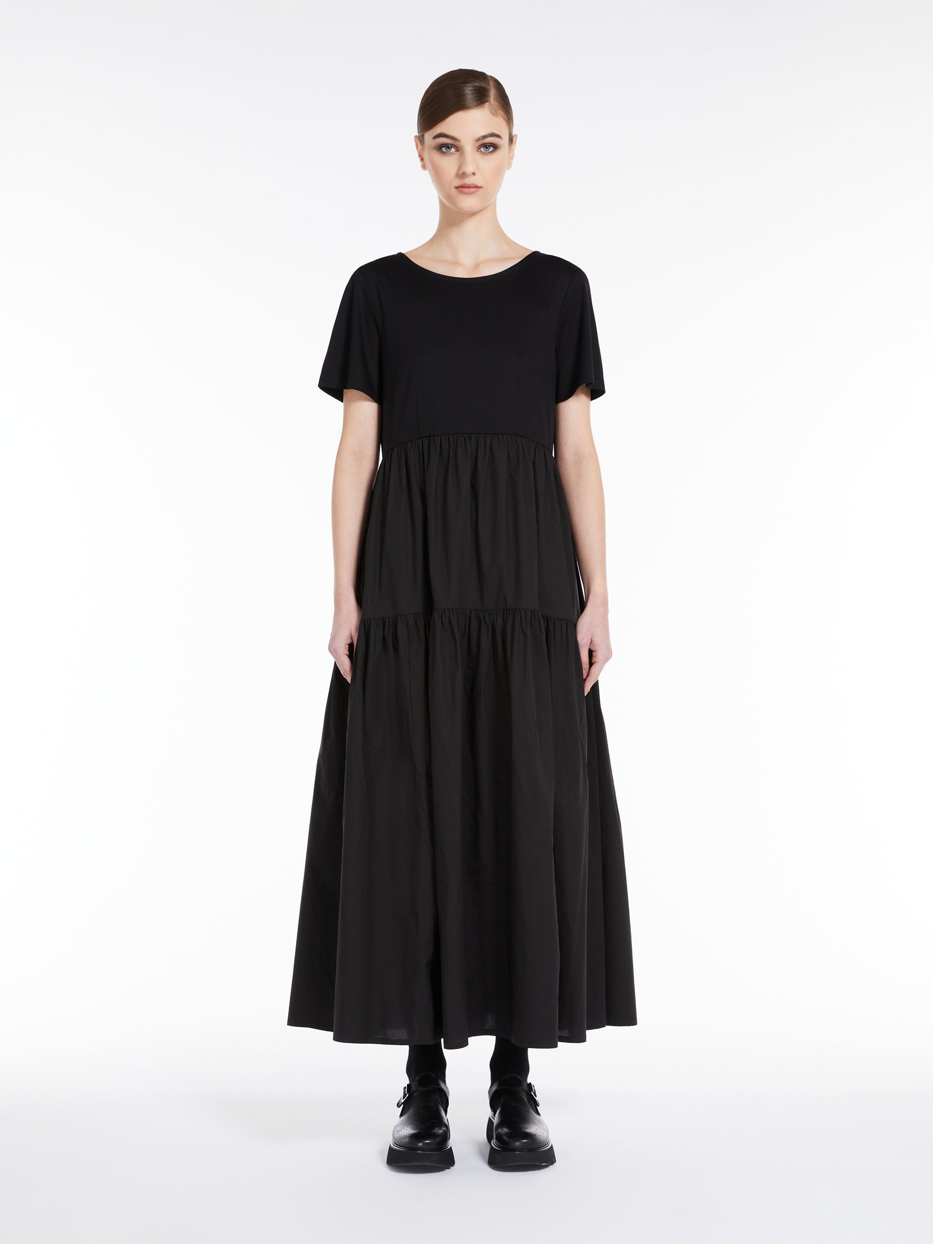 MAX MARA - Long dress in jersey and cotton - BLACK - MAX MARA SALE