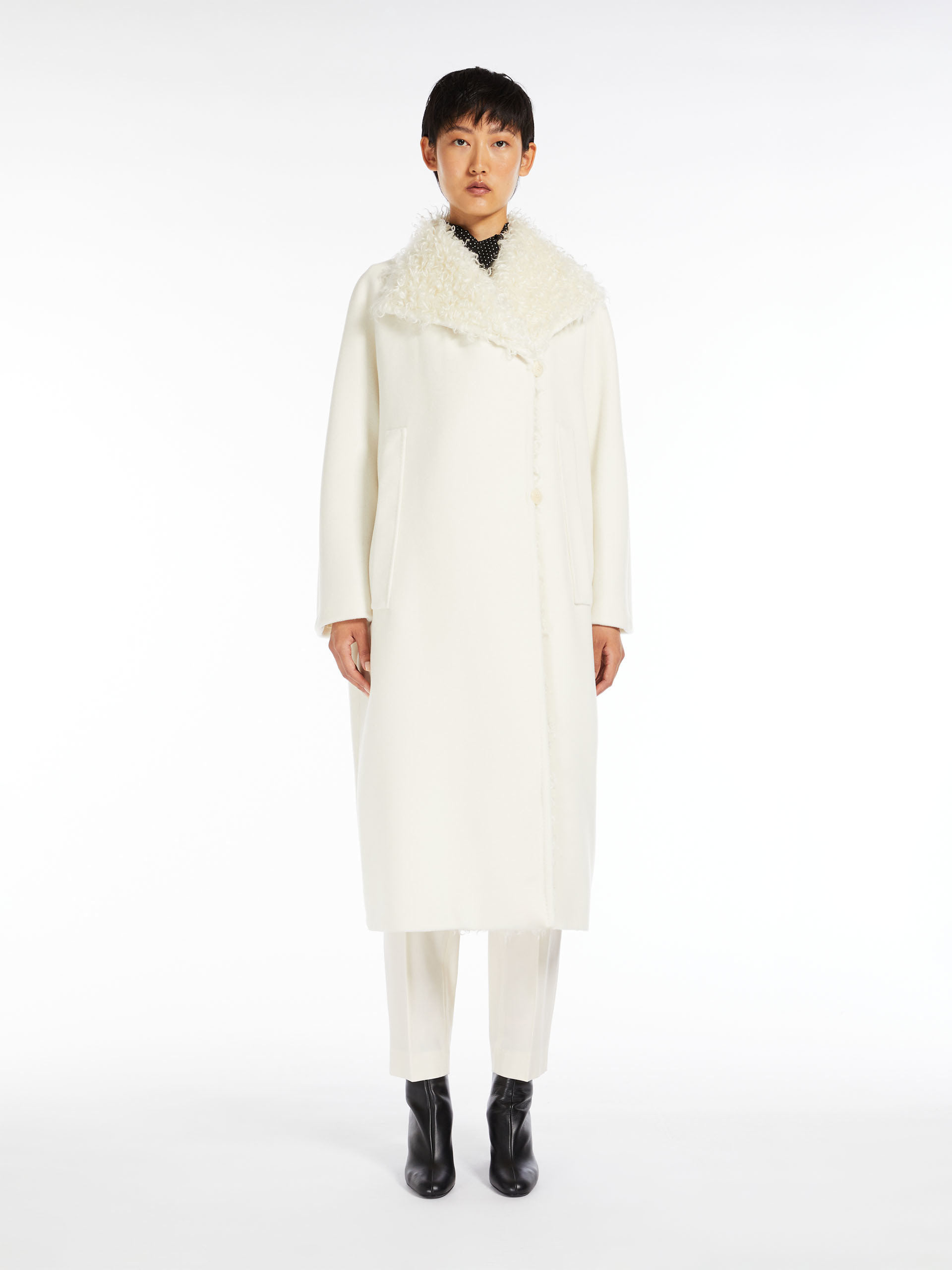 MAX MARA - Wool beaver cloth coat - WHITE - MAX MARA SALE