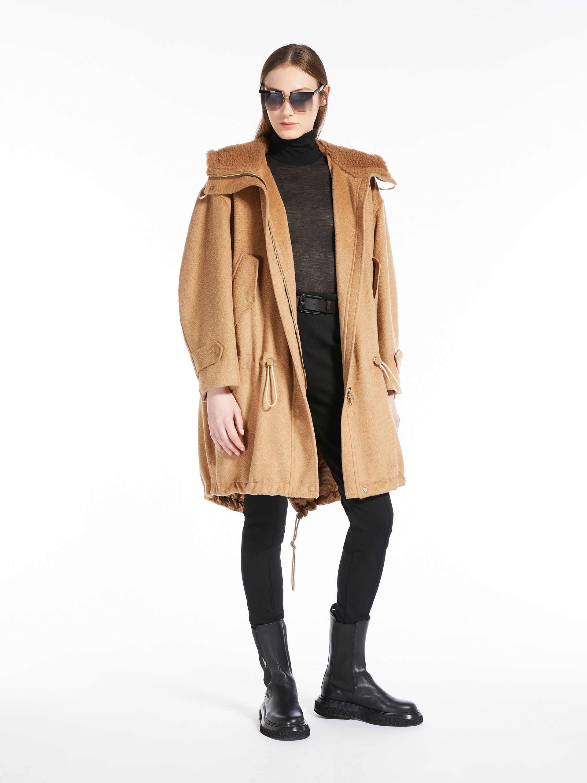 MAX MARA - Oversized camel colour parka - CAMEL - MAX MARA SALE