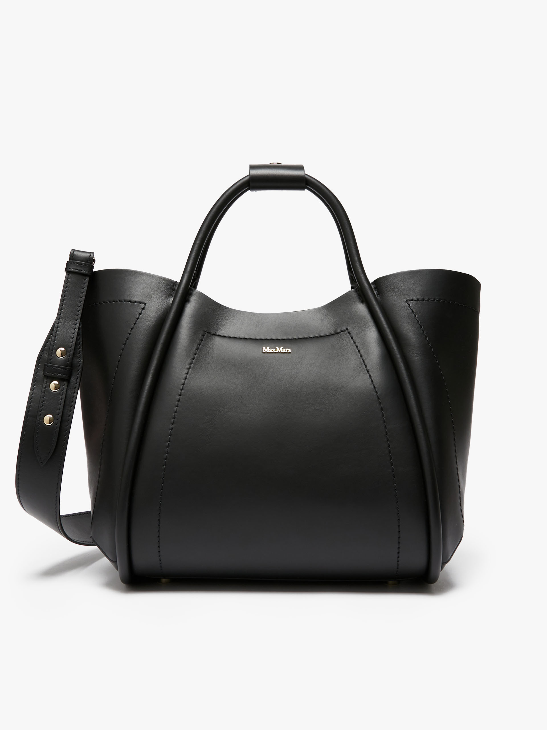 MAX MARA - Small leather Marine Bag - BLACK - MAX MARA SALE