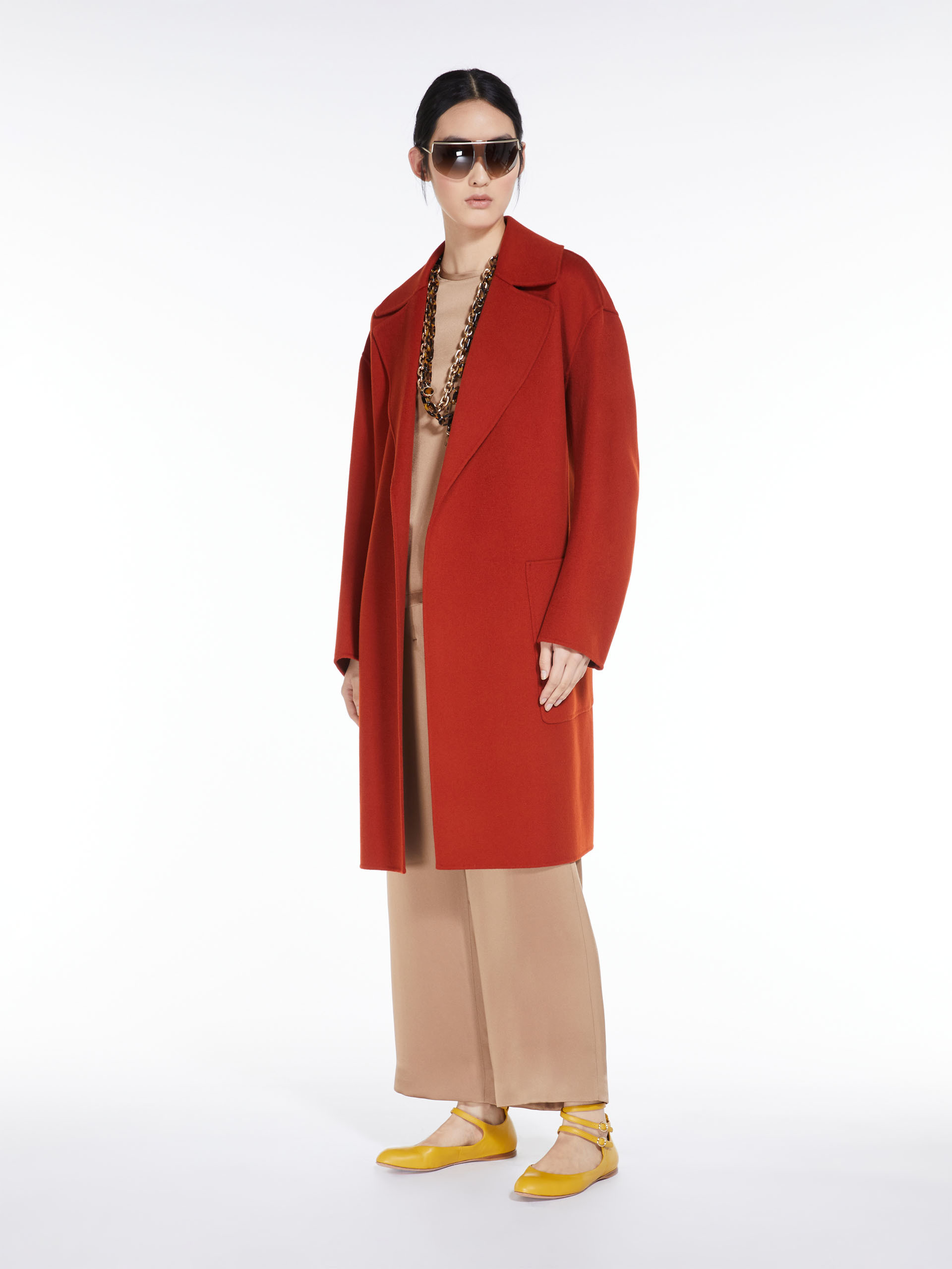 MAX MARA - Wool robe coat - ORANGE - MAX MARA SALE