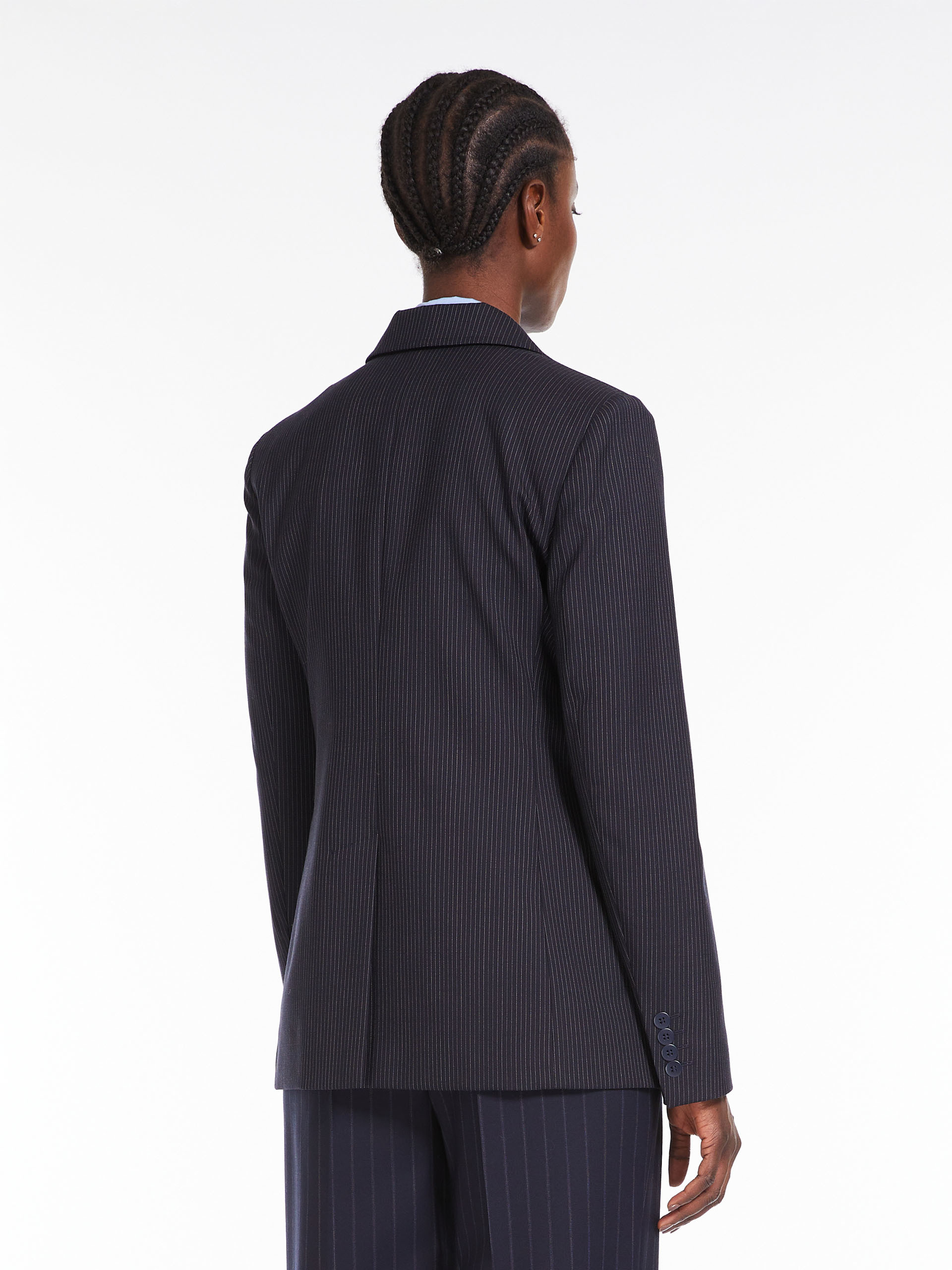 MAX MARA - Pinstripe wool-blend blazer - NAVY - MAX MARA SALE