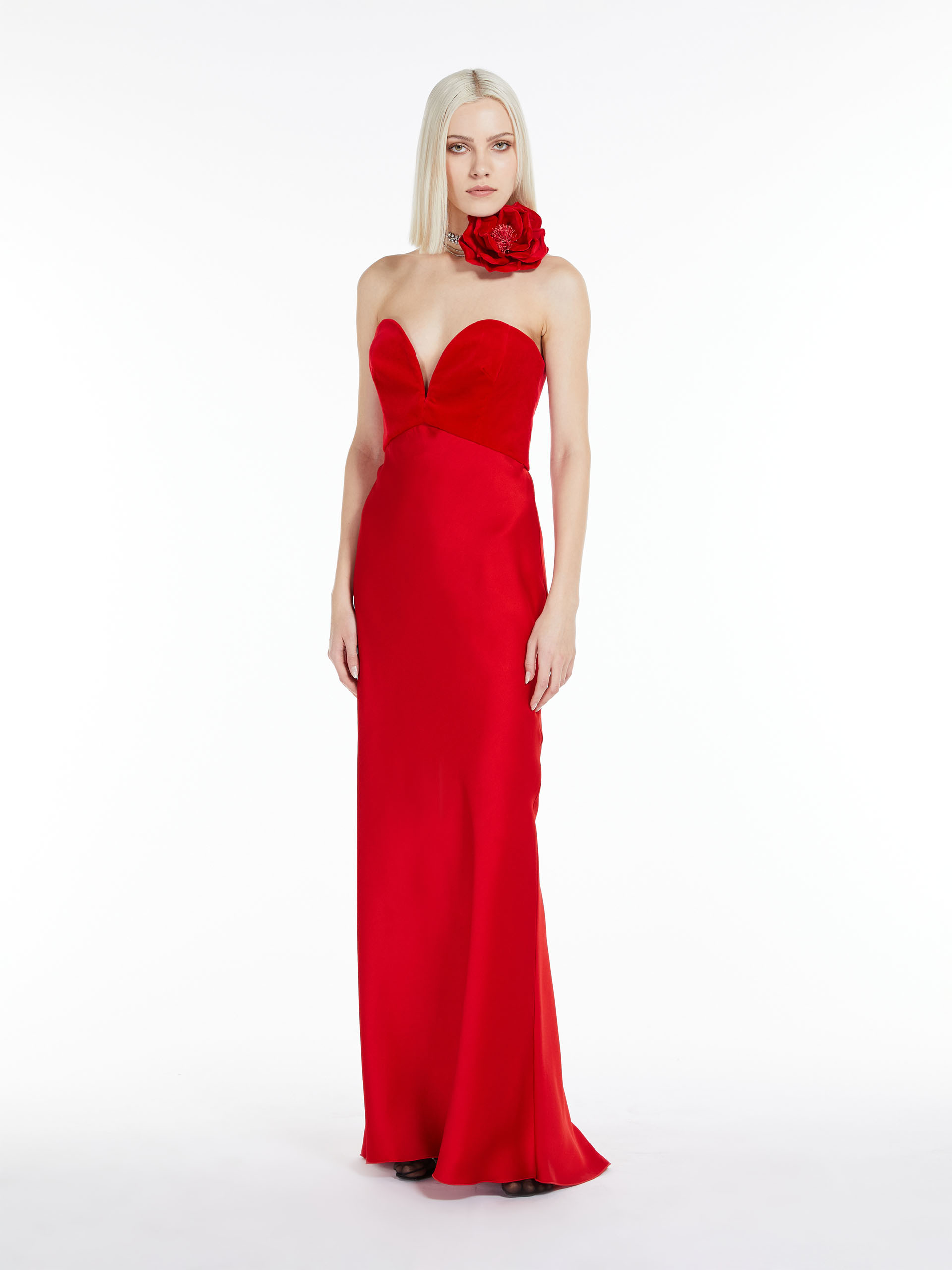 MAX MARA - Envers satin bustier dress - RED - MAX MARA SALE