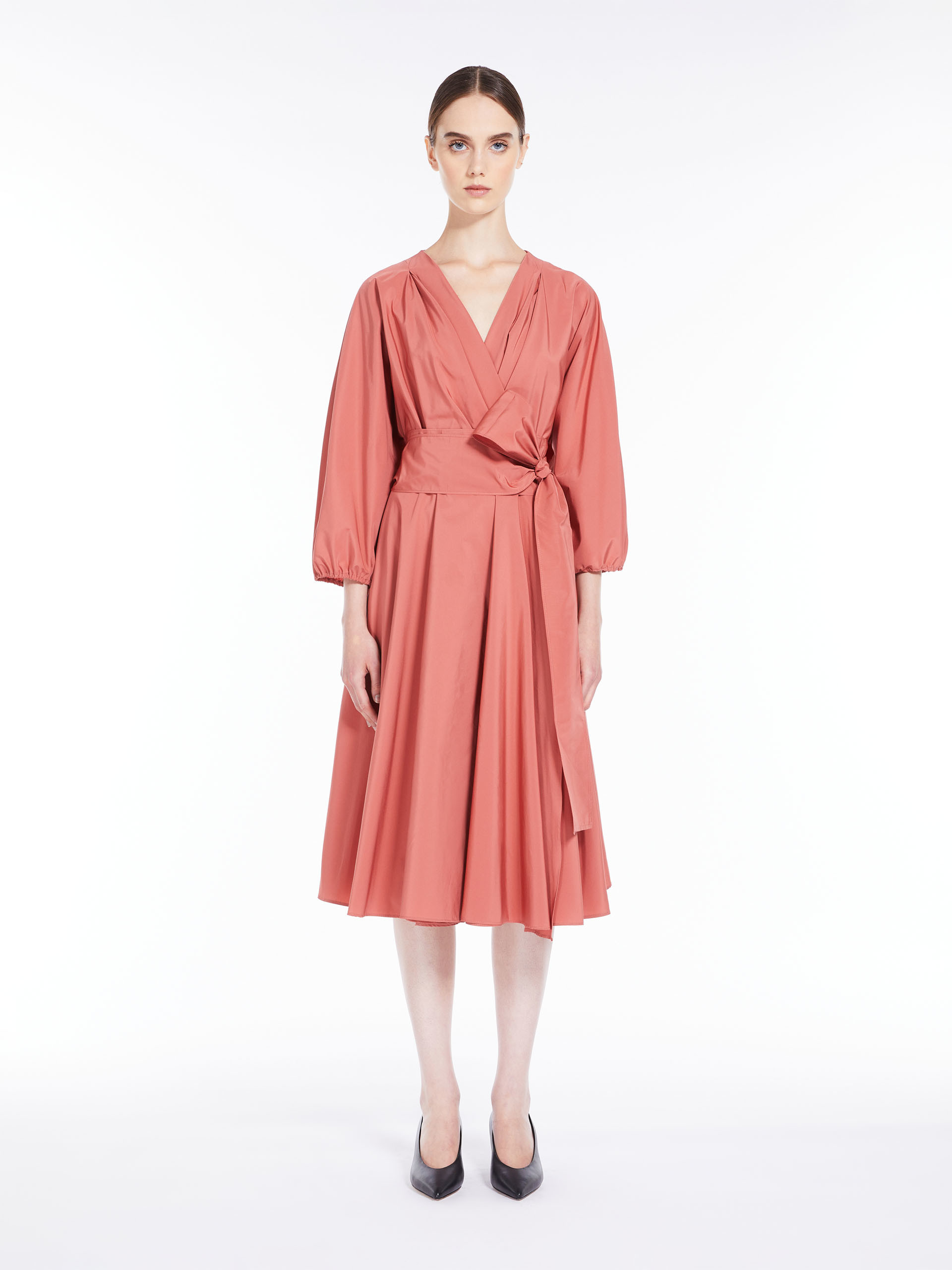 MAX MARA - Taffeta wrap dress - TERRA COTTA - MAX MARA SALE