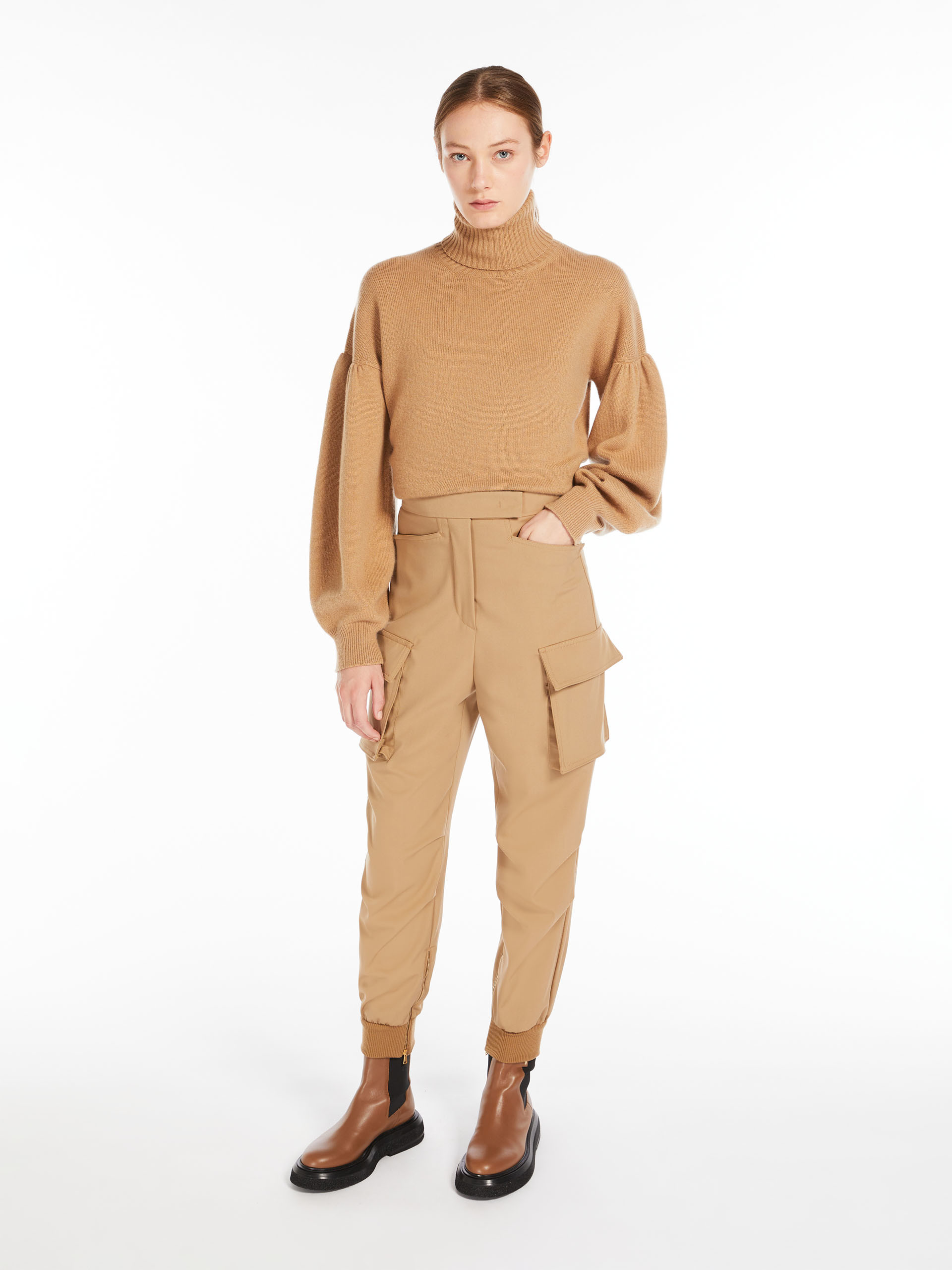 MAX MARA - Wide-sleeved wool and cashmere jumper - CAMEL - MAX MARA SALE