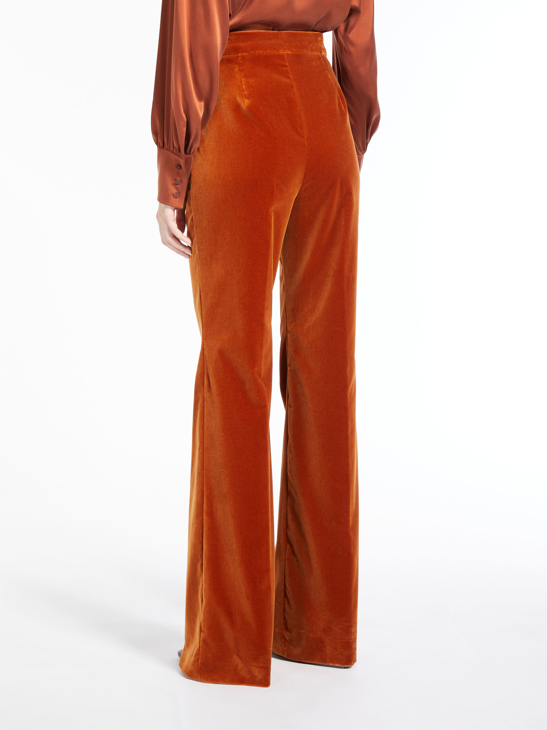 MAX MARA - Cotton velvet trousers - RUST - MAX MARA SALE