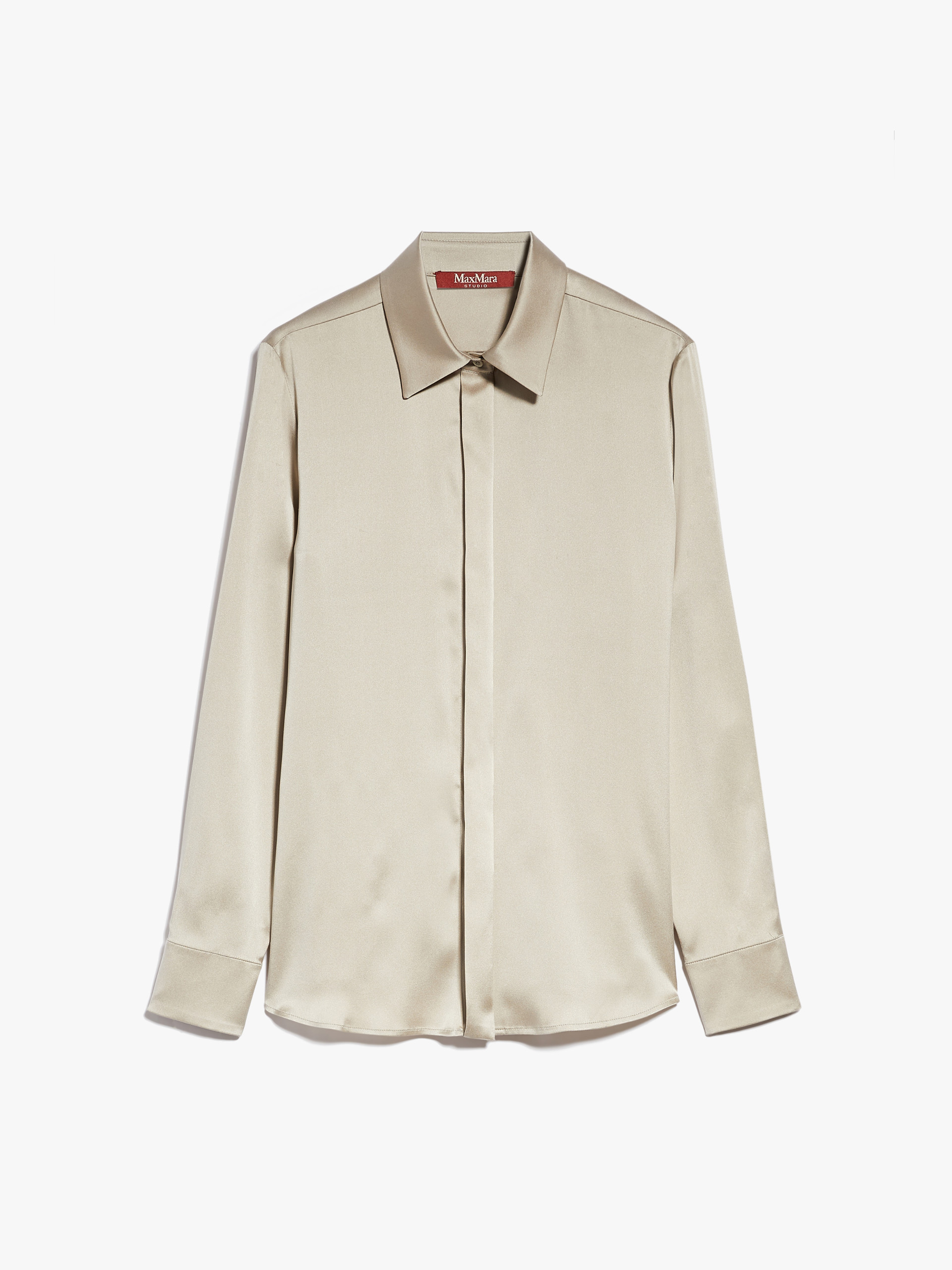 MAX MARA - Silk satin shirt - SAGE GREEN - MAX MARA SALE