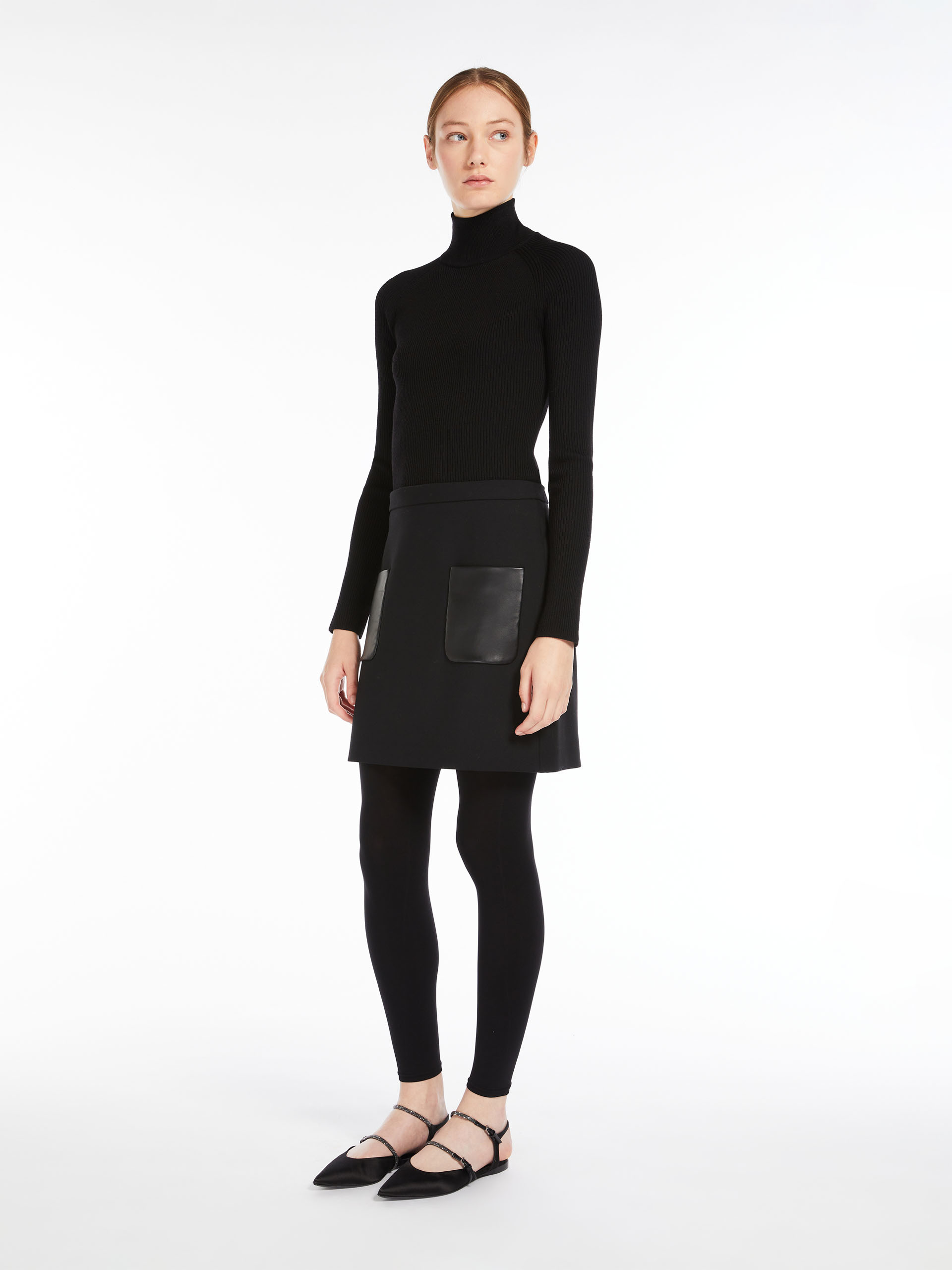 MAX MARA - Stretch wool turtleneck - BLACK - MAX MARA SALE