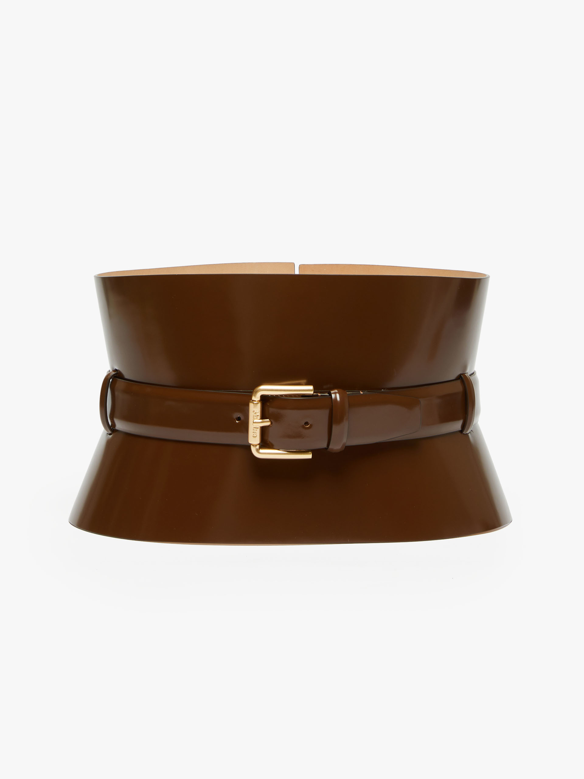 MAX MARA - Leather bustier belt - BROWN - MAX MARA SALE
