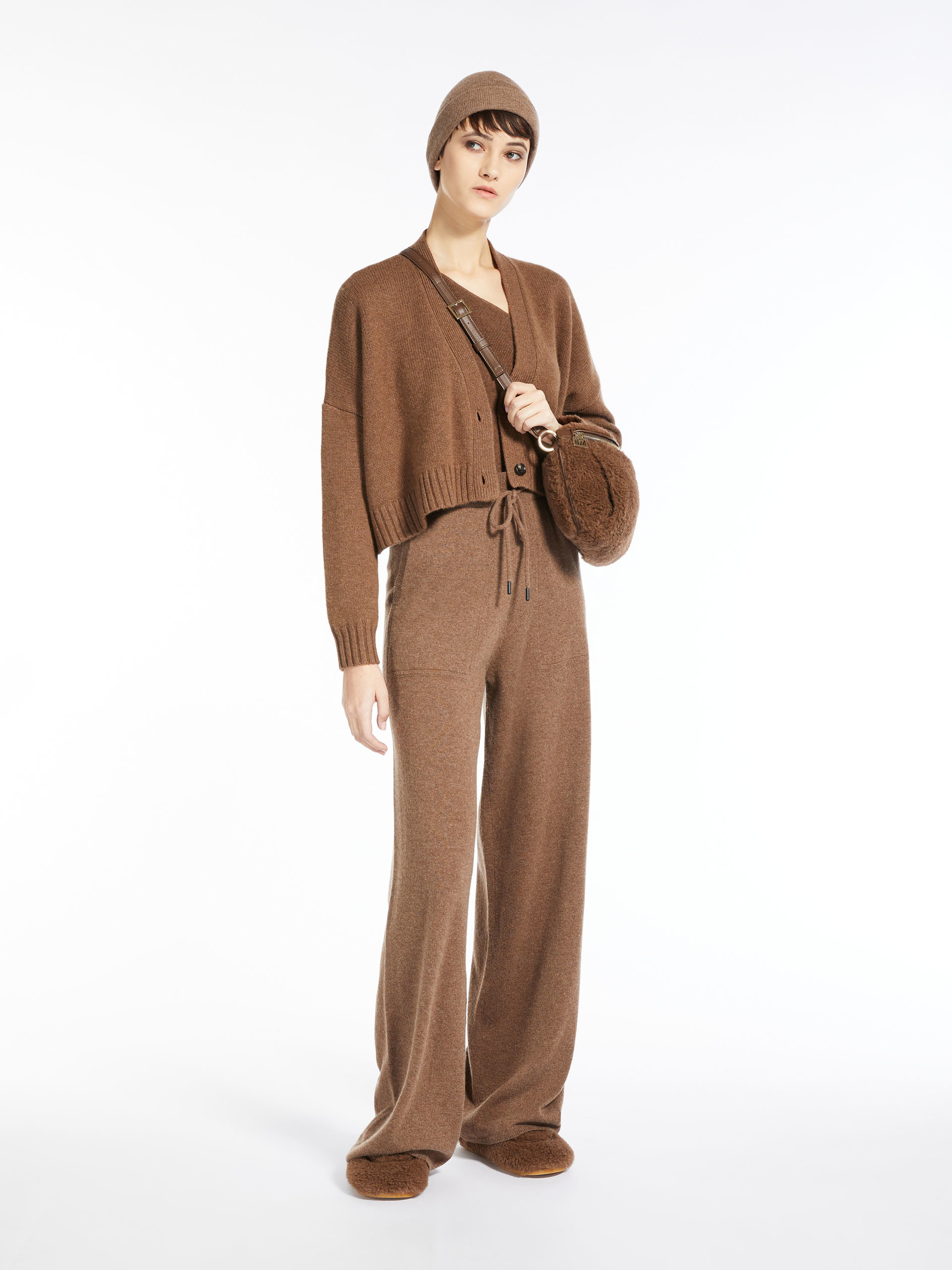 MAX MARA - Wool and cashmere cropped cardigan - LIGHT BROWN - MAX MARA SALE