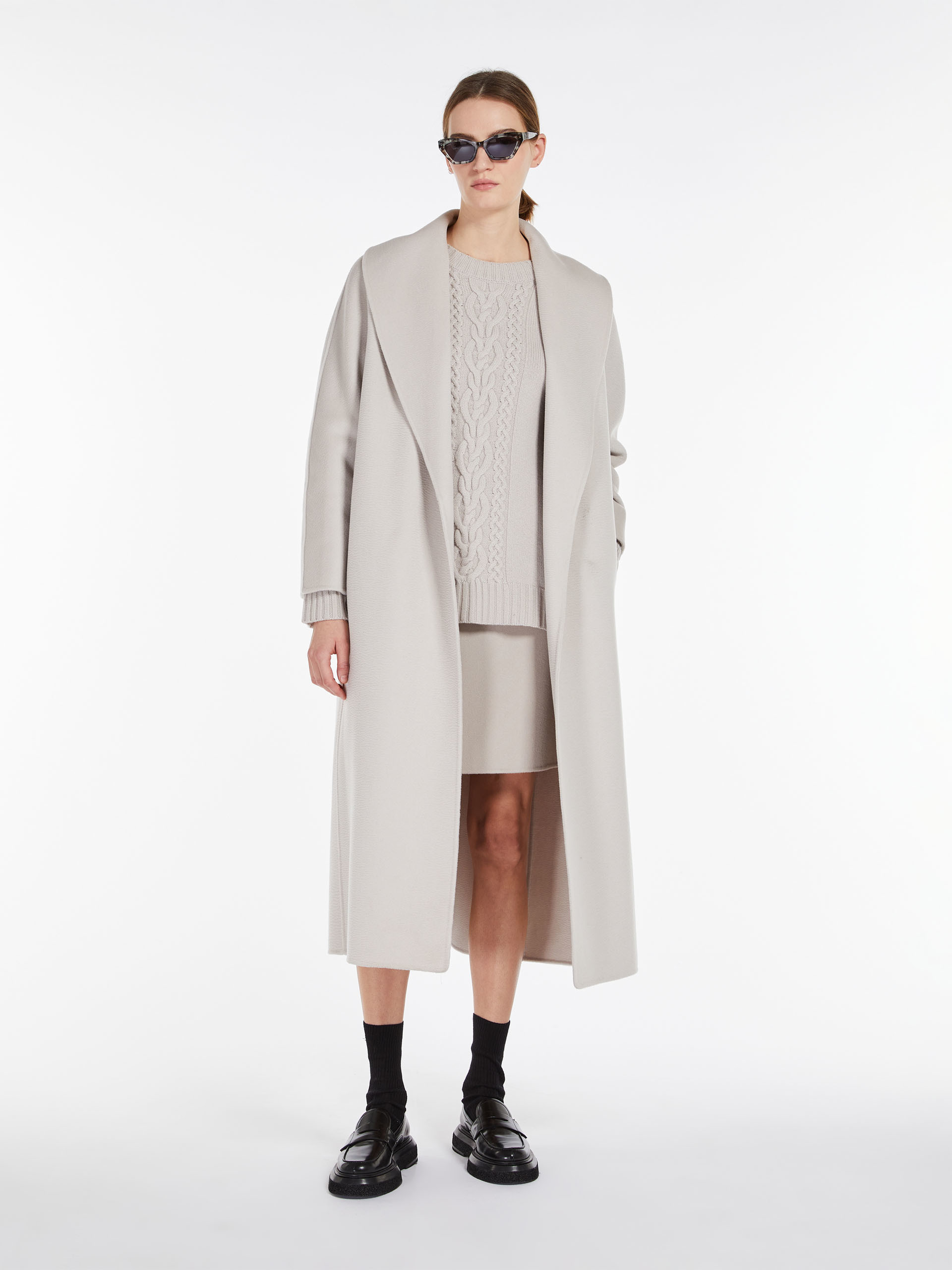 MAX MARA - Cable-knit wool and cashmere sweater - ECRU - MAX MARA SALE