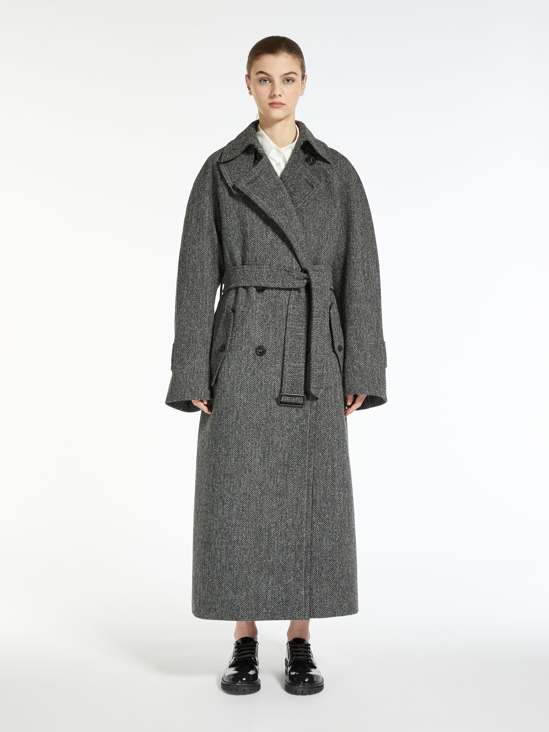 MAX MARA - Harris Tweed coat - DARK GREY - MAX MARA SALE