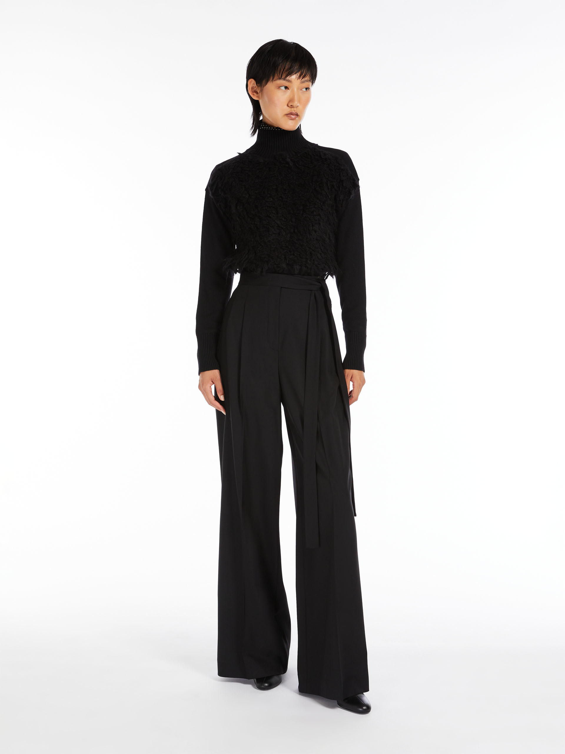MAX MARA - Mohair-blend boxy jumper - BLACK - MAX MARA SALE