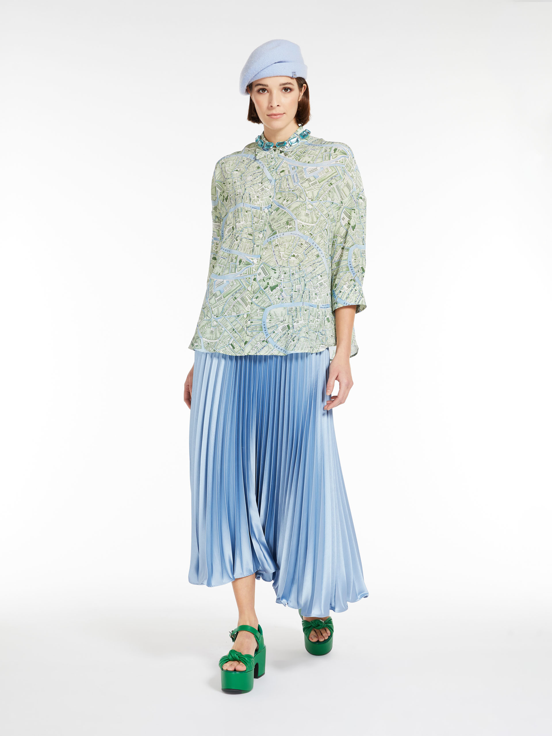 MAX MARA - Printed silk shirt - GREEN - MAX MARA SALE