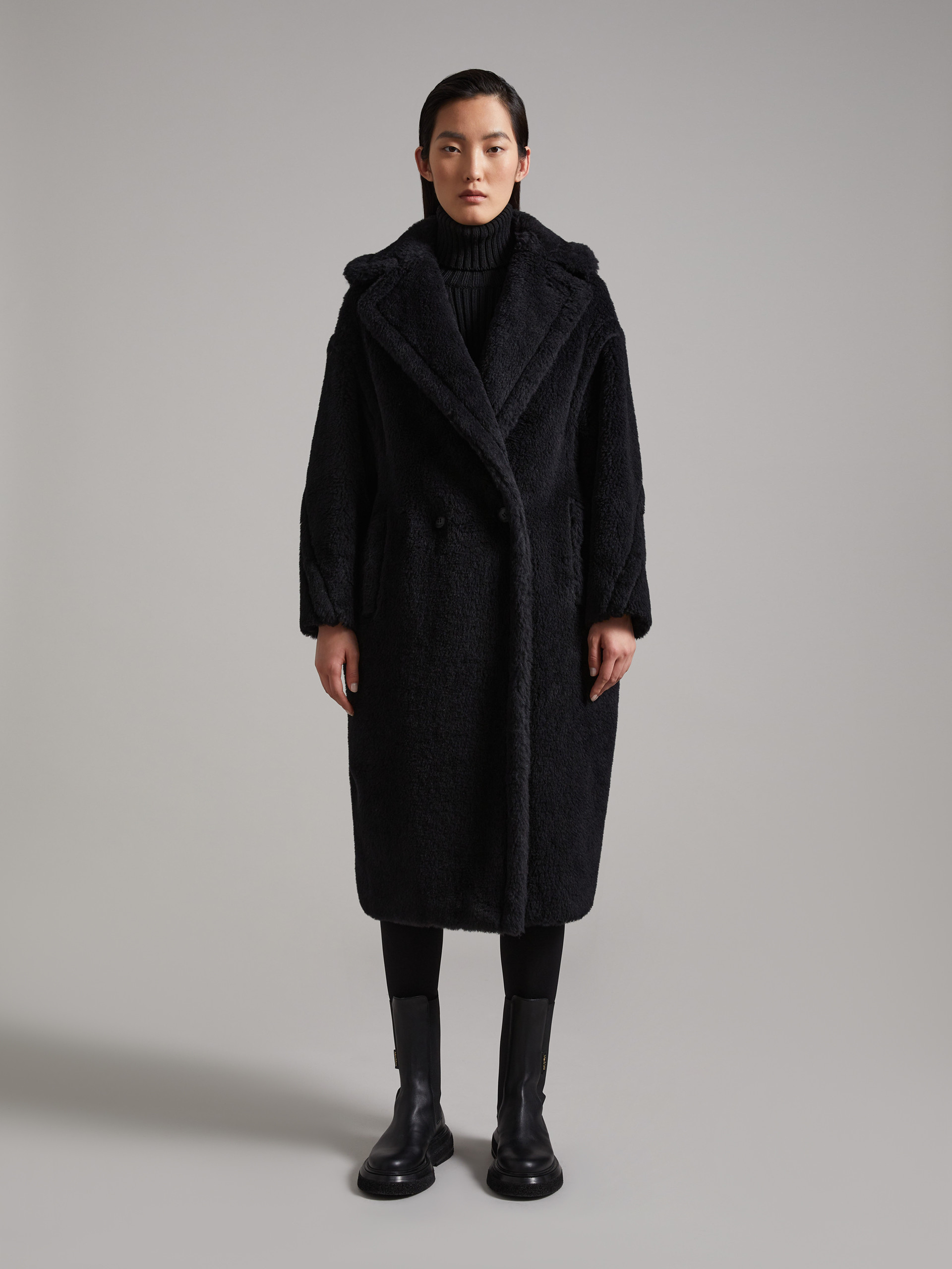 MAX MARA Teddy Bear Icon Coat - BLACK - MAX MARA SALE