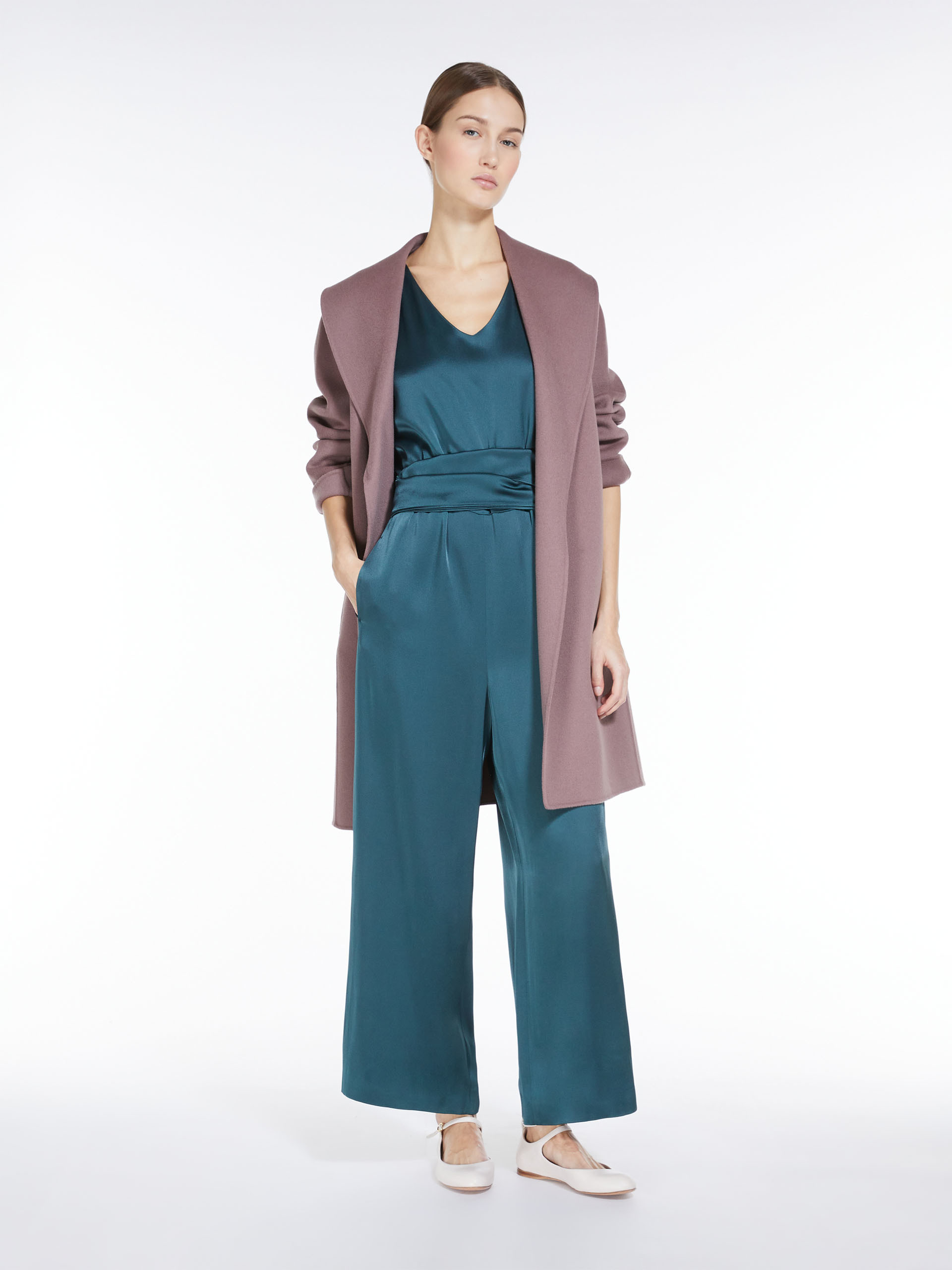 MAX MARA - Viscose-blend satin jumpsuit - DARK GREEN - MAX MARA SALE