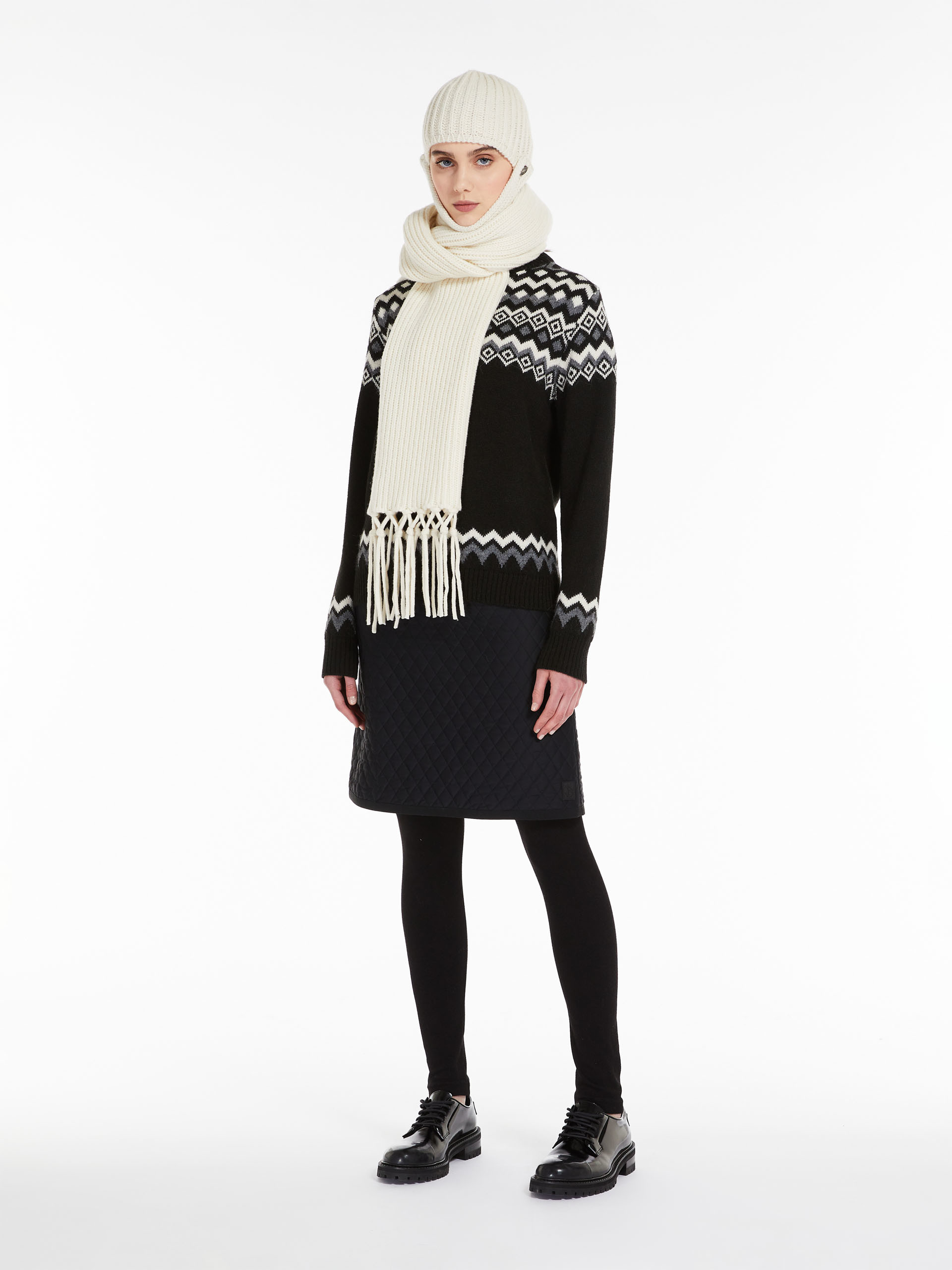 MAX MARA - Jacquard alpaca and wool sweater - BLACK - MAX MARA SALE