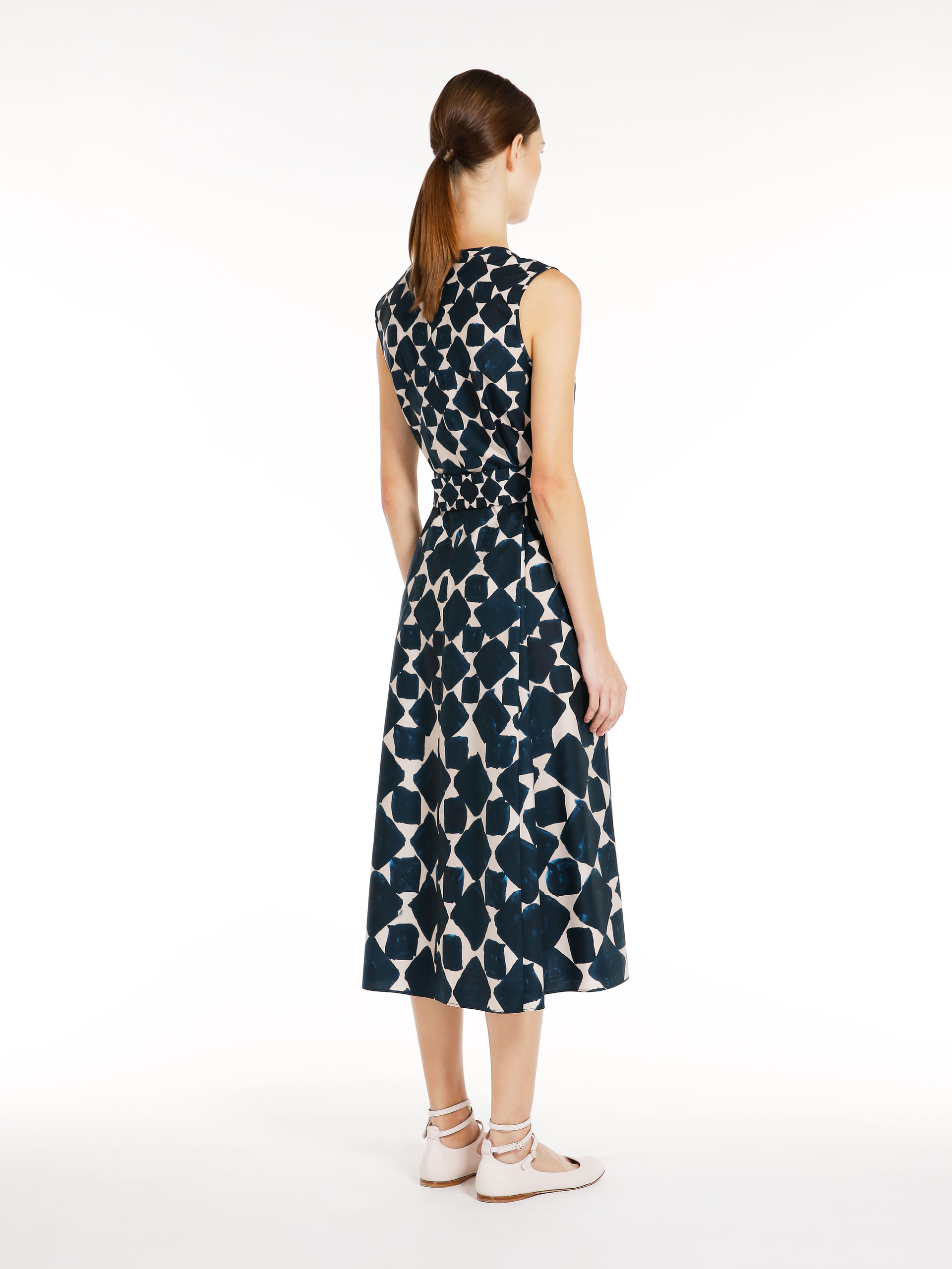 MAX MARA - Printed poplin dress - NAVY - MAX MARA SALE