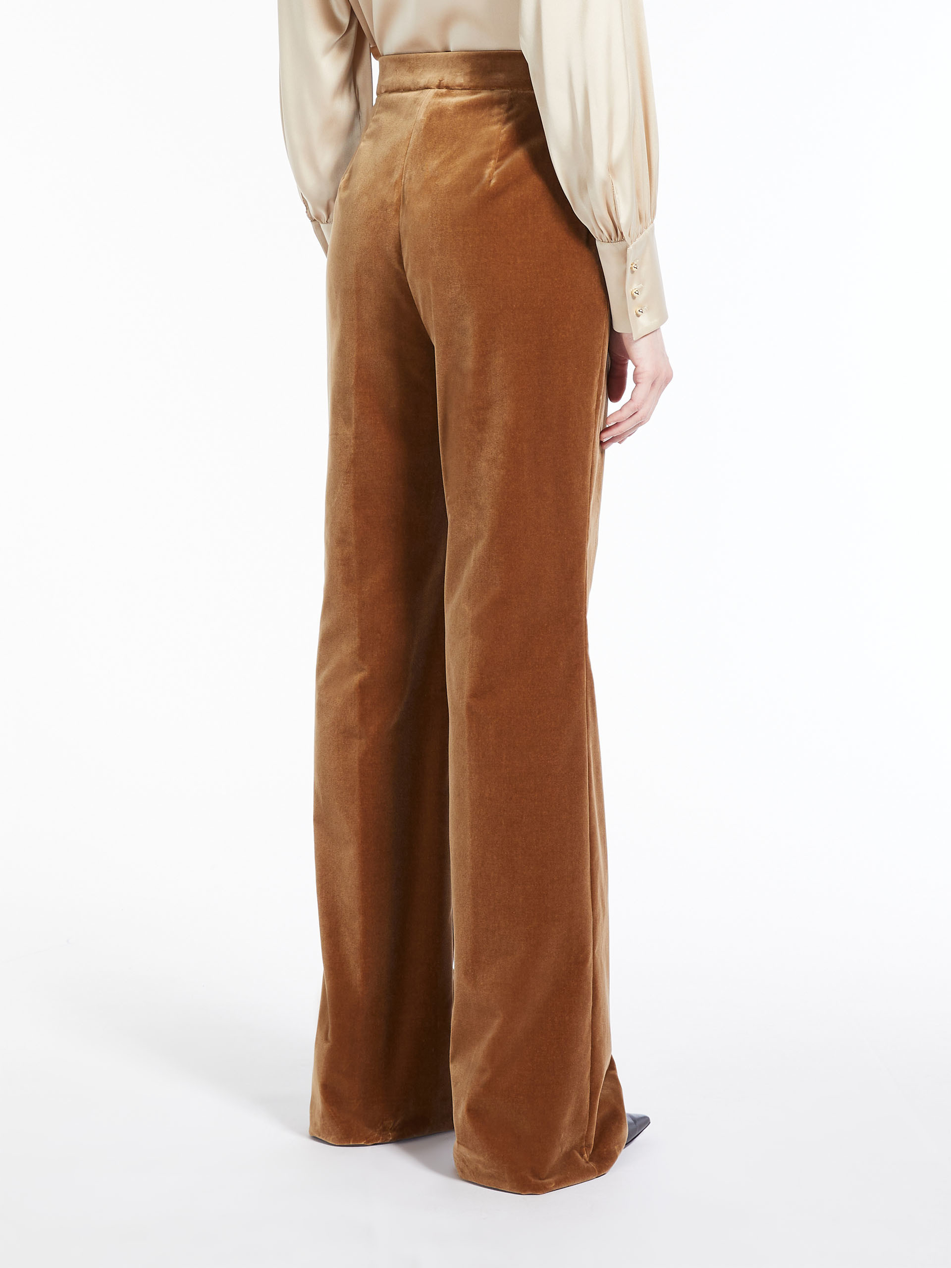 MAX MARA - Cotton velvet trousers - CAMEL - MAX MARA SALE
