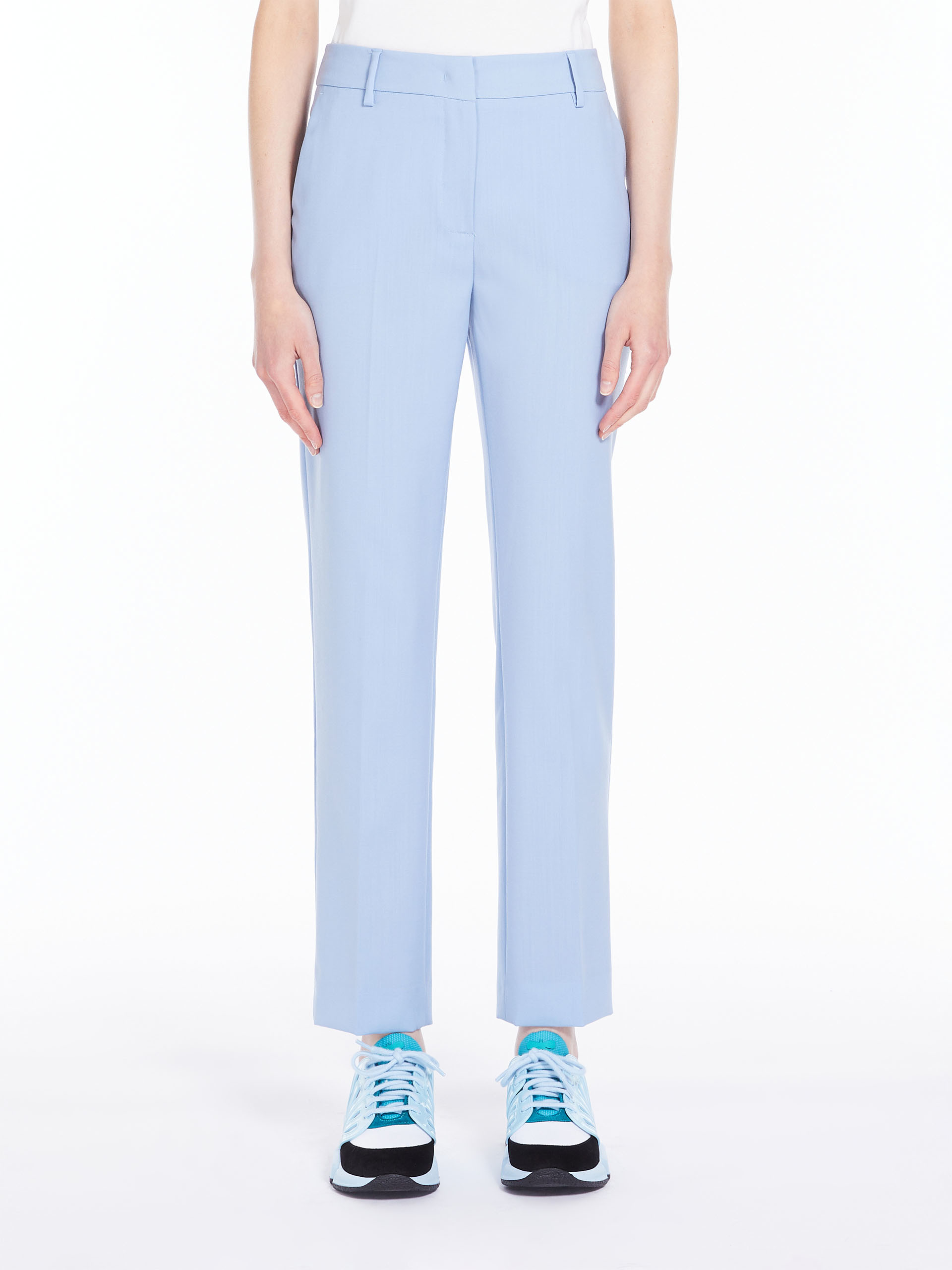 MAX MARA - Wool cigarette-cut trousers - LIGHT BLUE - MAX MARA SALE